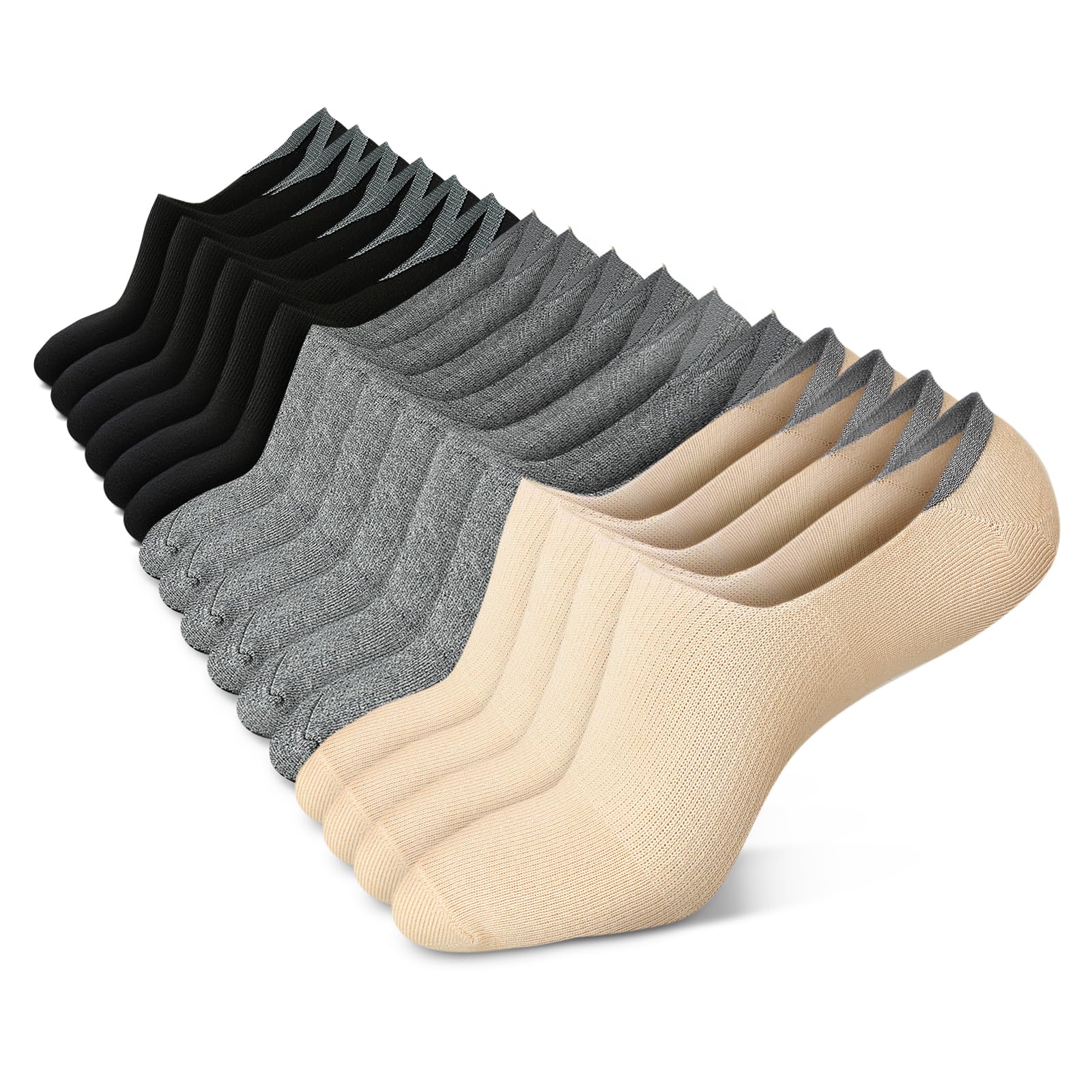 No Show Socks Women Low Socks Non Slip Flat Boat Line 4/8 Pairs