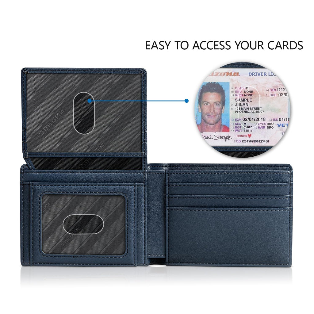 Wallet for Men -Slim Rfid Leather Mens Bifold Novelty Wallets 2 ID Window With Gift Box Men's Accessories | Slim