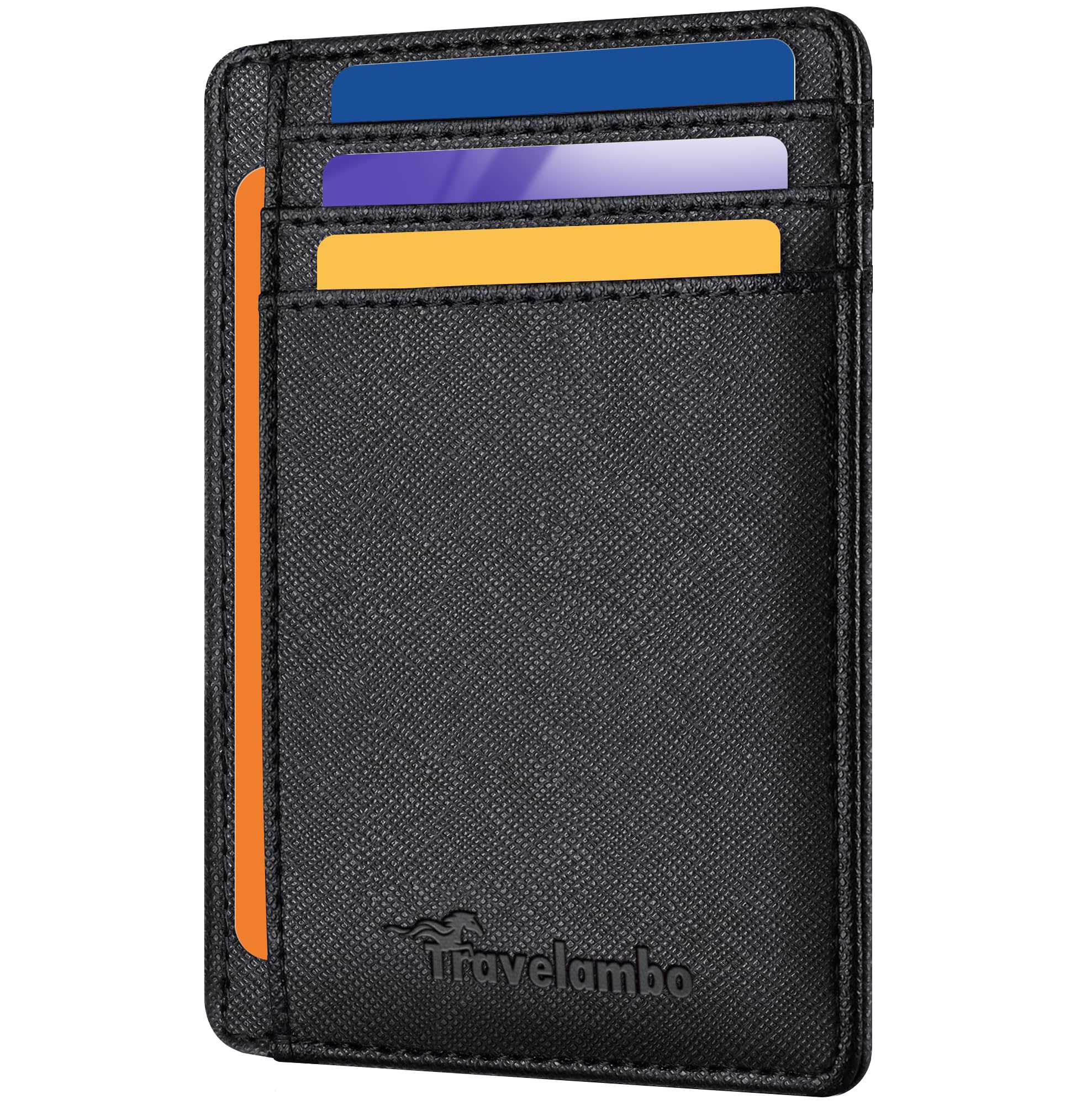 Slim Wallet Front Pocket Minimalist Leather RFID Blocking Medium Size