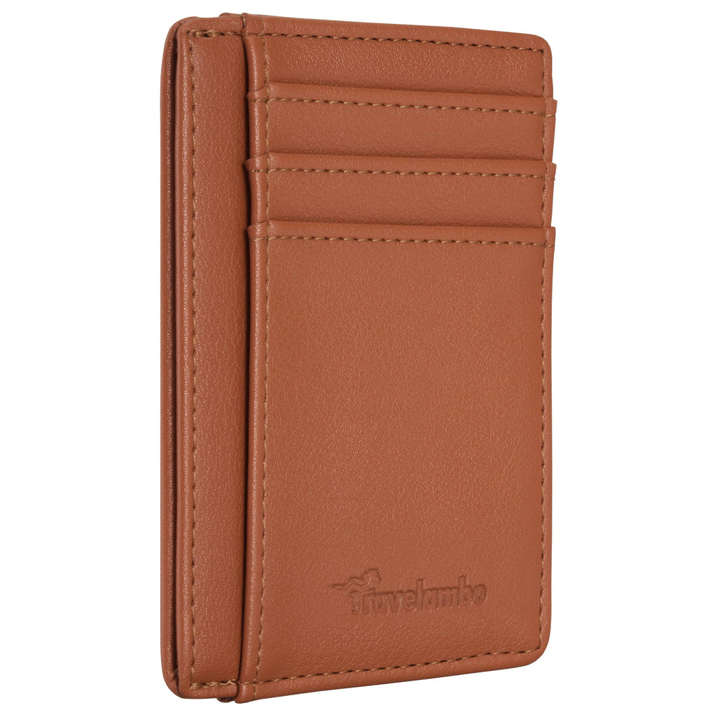 Slim Wallet Front Pocket Minimalist Leather RFID Blocking Medium Size