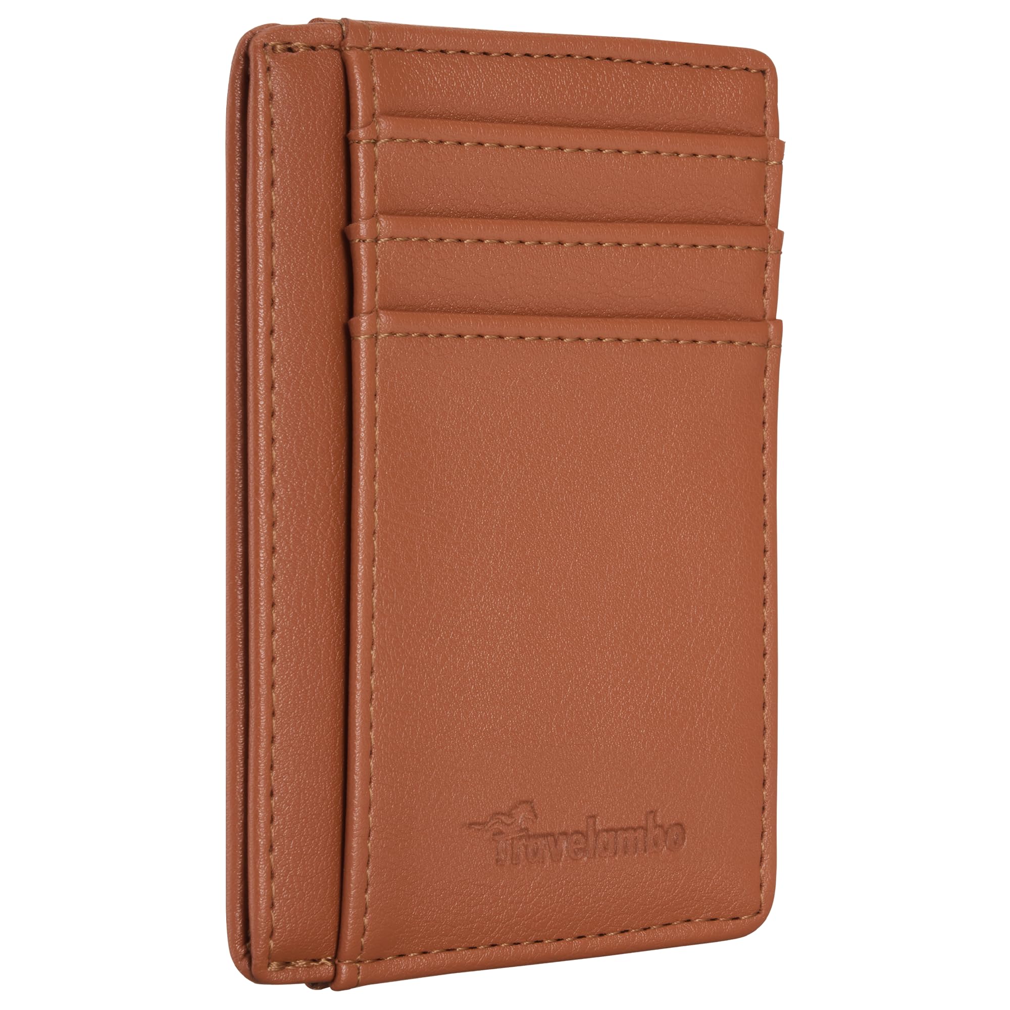 Slim Wallet Front Pocket Minimalist Leather RFID Blocking Medium Size
