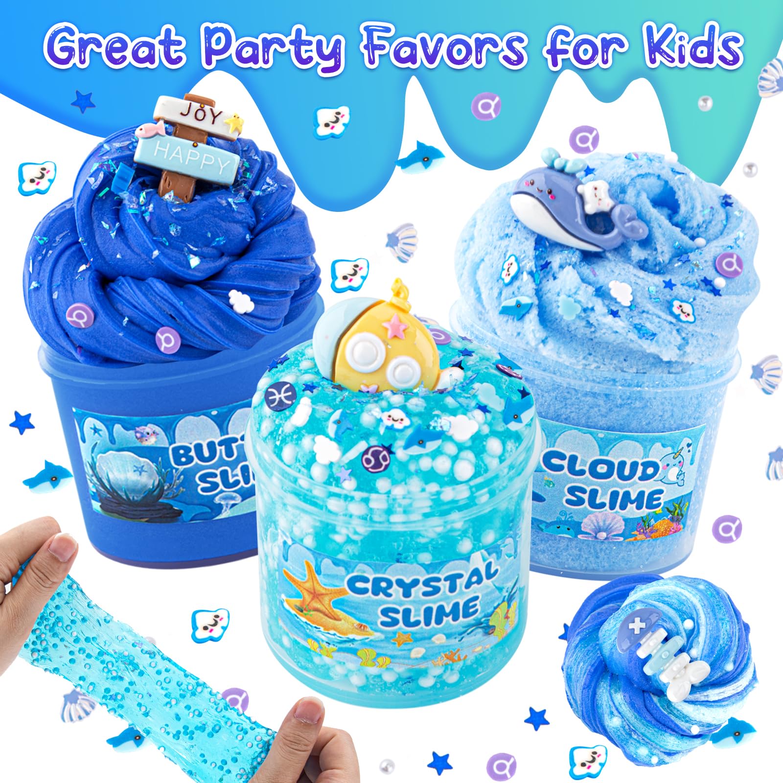 6 Pack Slimes, Pink Slime Kids, Cloud Slime kit for Girls Ages 8-12, Toys for Girls and Boys, for Kids Slime Set Party kit Goodie Bag Stuffers, 4 5 6 7 8 9 10 Year Old Girl Birthday Gift Cute Stuff