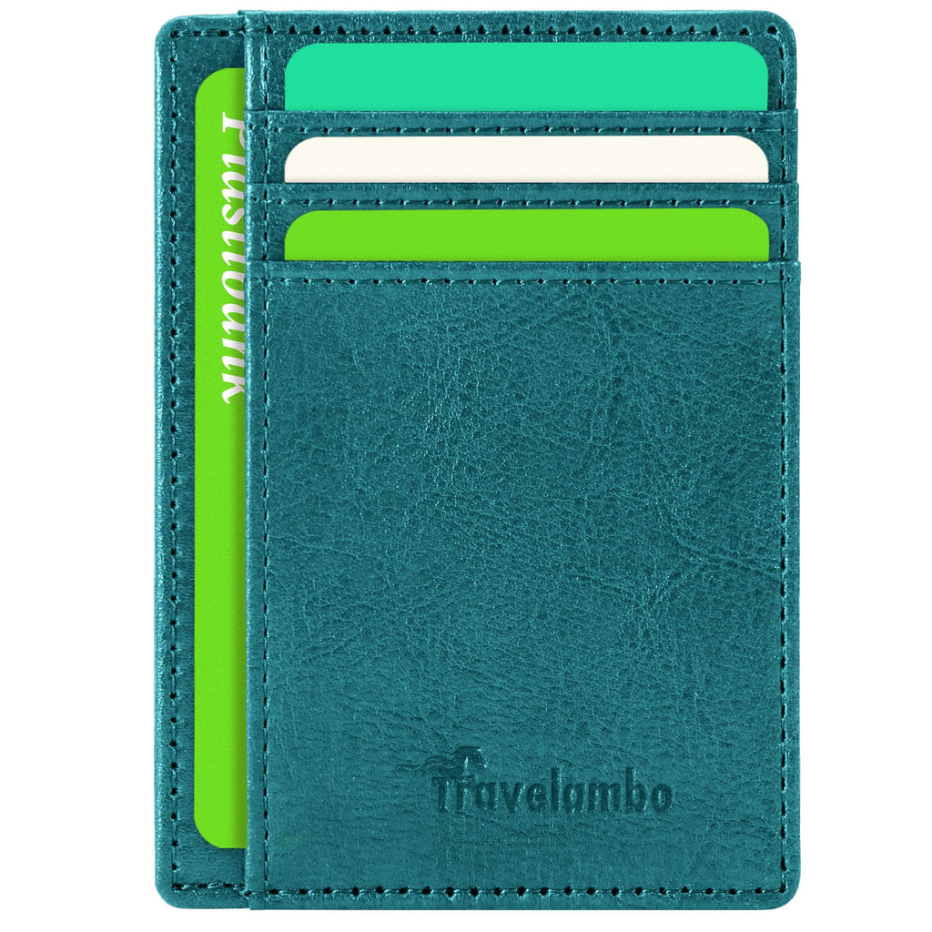 Slim Wallet Front Pocket Minimalist Leather RFID Blocking Medium Size