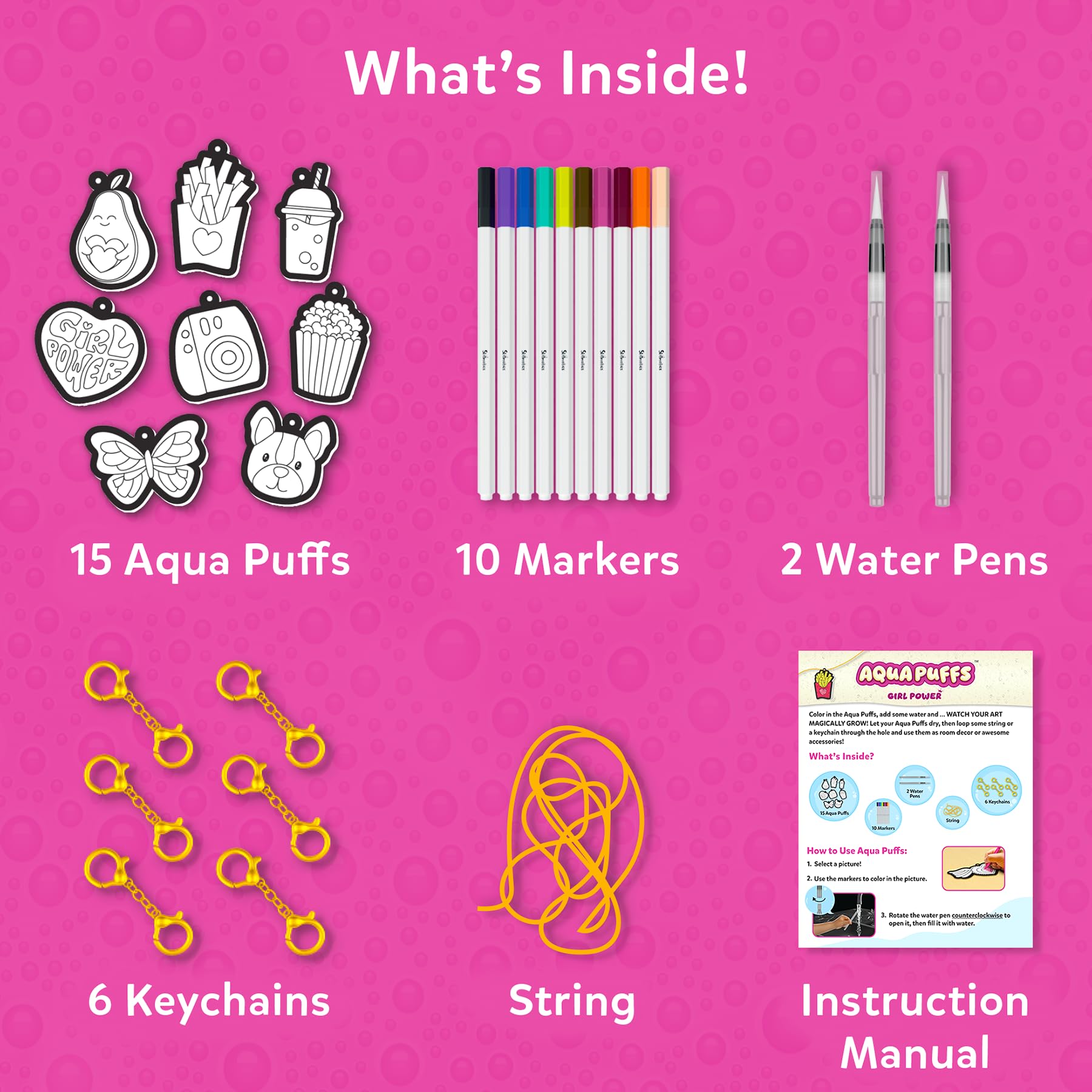Skillmatics Aqua Puffs - 3D Art Kit, Princesses & Unicorns, Mess-Free Paint by Number Craft, DIY Color & Inflate Activity, Creative Gift for Girls & Boys Ages 4, 5, 6, 7, 8, 9, 10