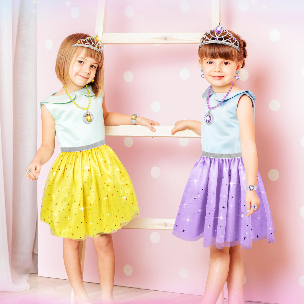 LJZJ Princess Dress Up Toys & Jewelry Boutique, Girls Role Play Gift for 3+ Year Old Girl Toddler B-Day Party Favors