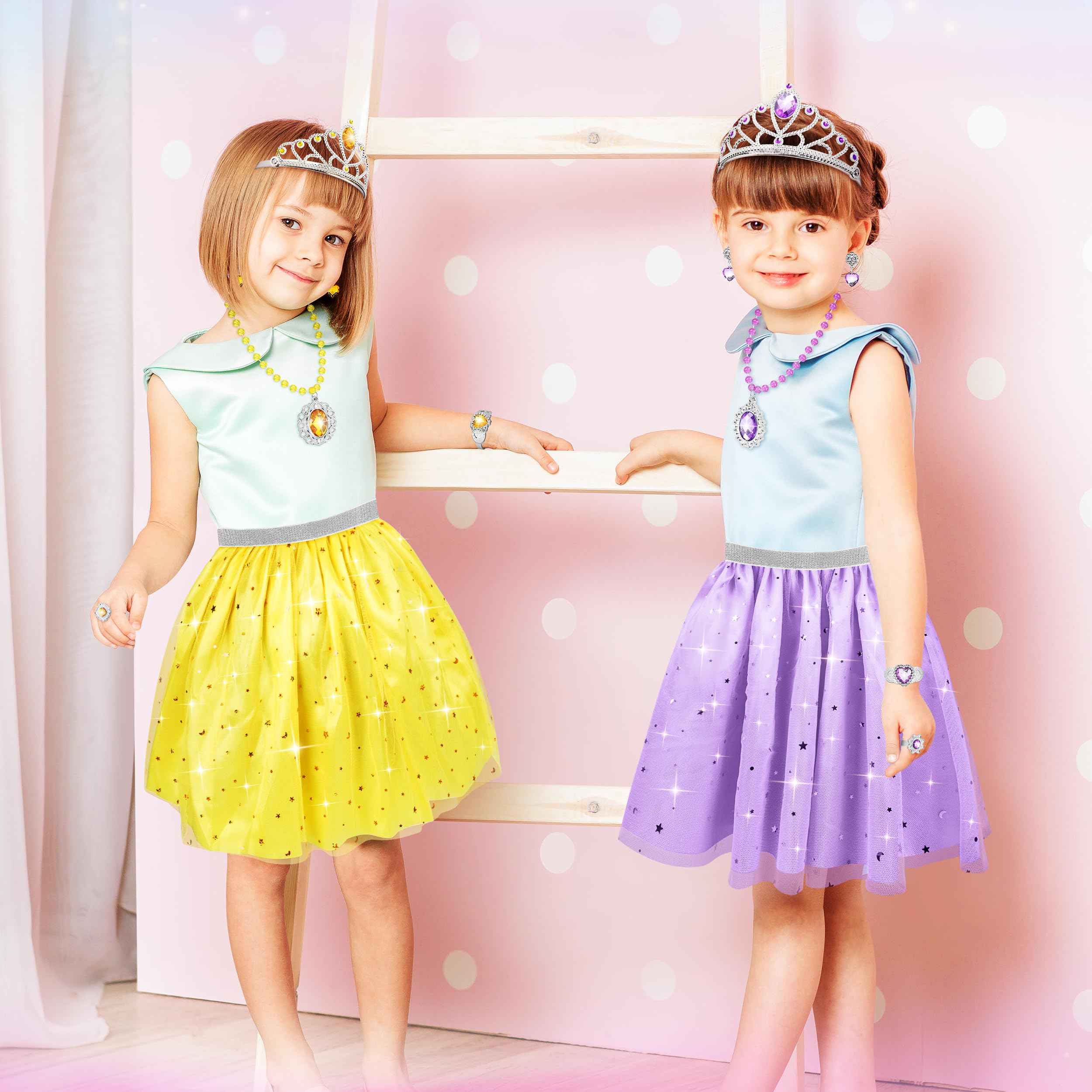 LJZJ Princess Dress Up Toys & Jewelry Boutique, Girls Role Play Gift for 3+ Year Old Girl Toddler B-Day Party Favors