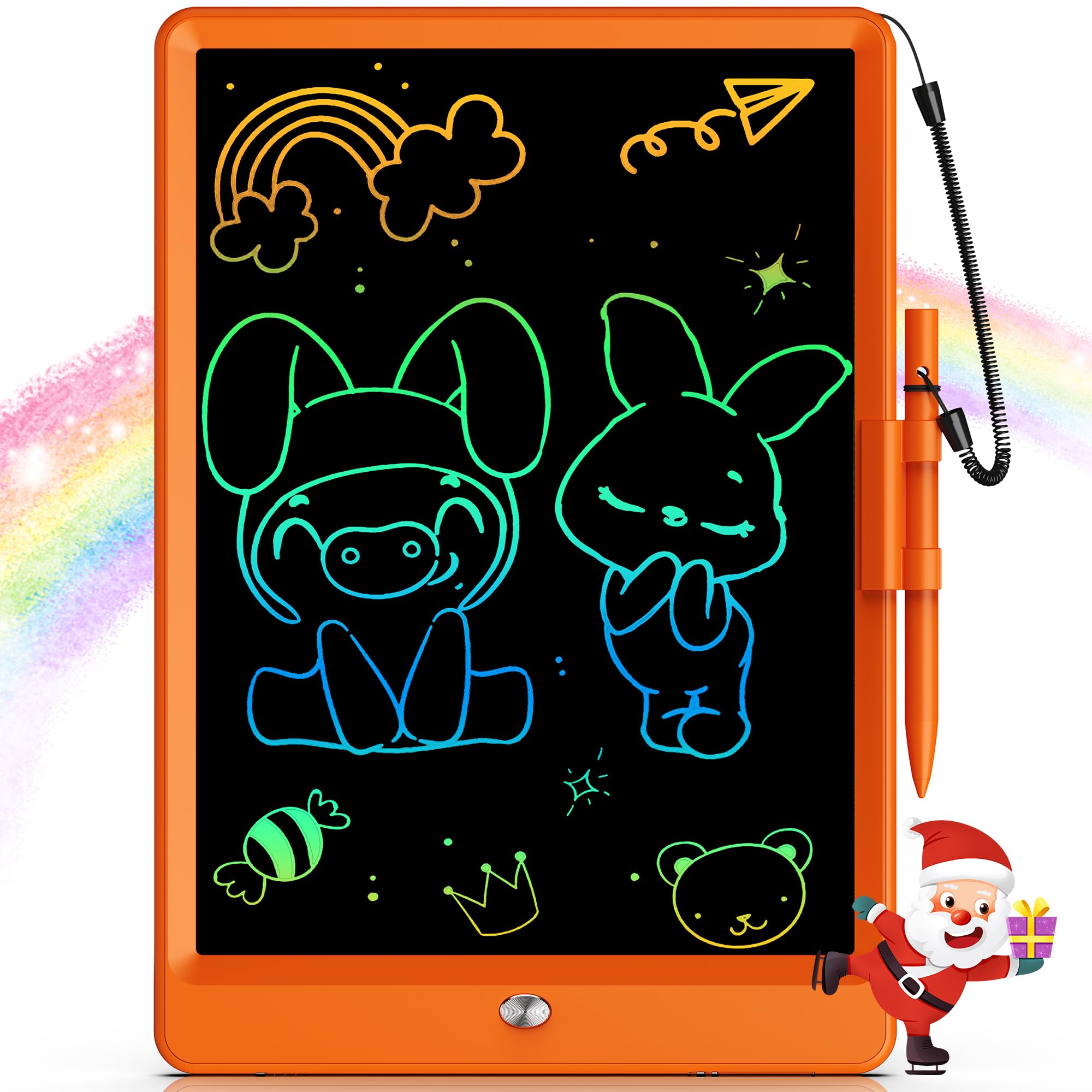 Bravokids 10 Inch LCD Writing Tablet for 3-8 Year Olds - Electronic Drawing Pad and Doodle Board as Educational Birthday Gifts for Girls and Boys (Pink)