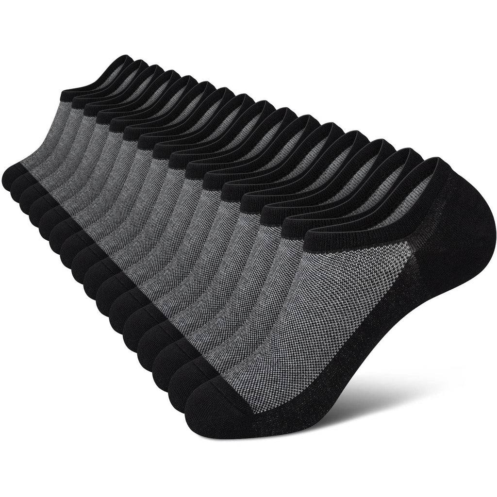 No Show Socks Men, Low Cut Ankle Short Casual Cotton Socks with Non Slip Grips 6-10/11-13