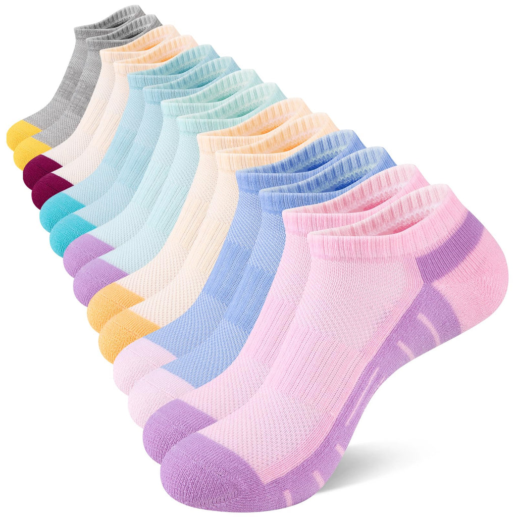7 Pairs Ankle Socks Womens Athletic Cushioned Running Low Cut Socks for Women
