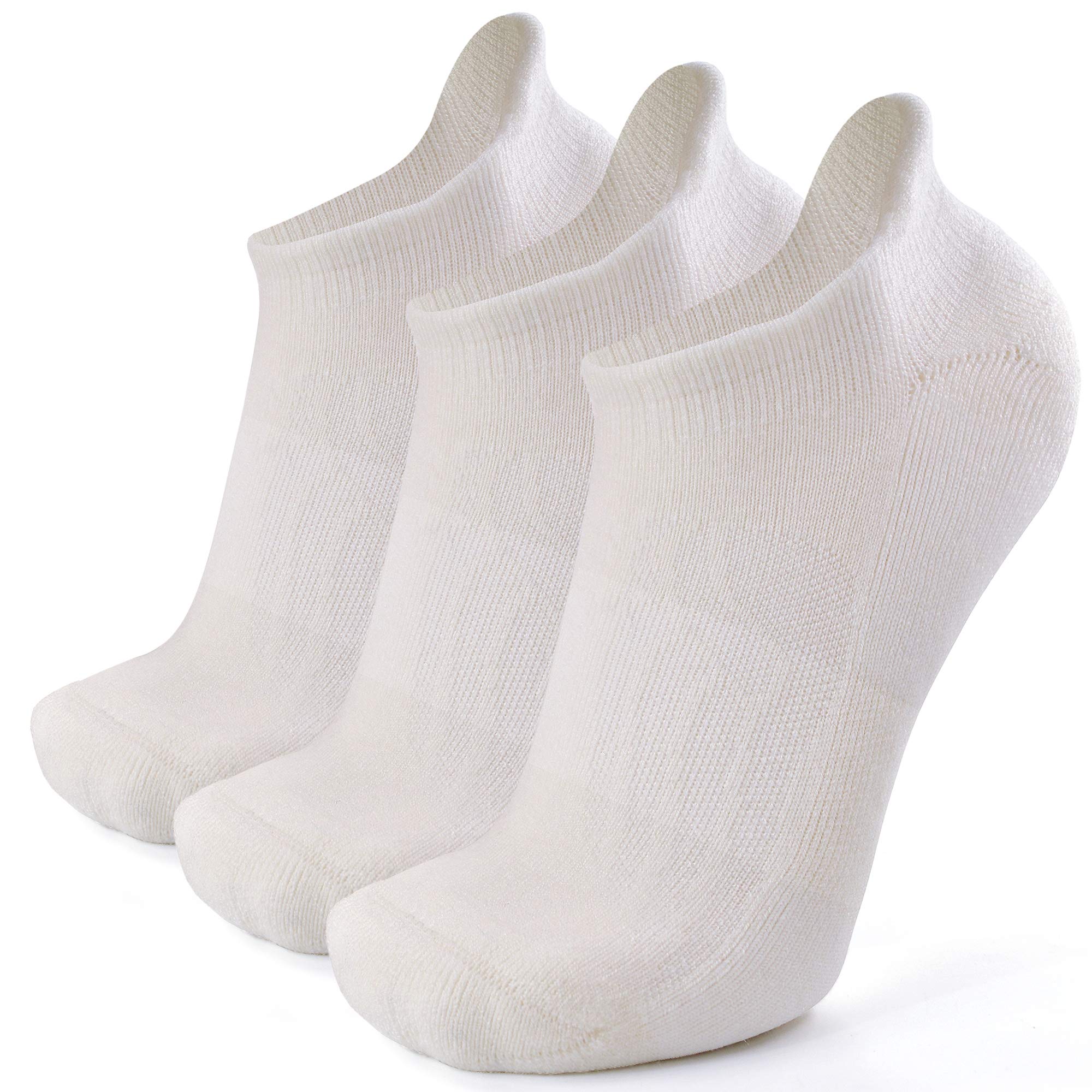 Merino Wool Compression Support Ankle Running Hiking Socks for Men Women, Soft Thick Cushion Tab Socks 3/6 Pairs
