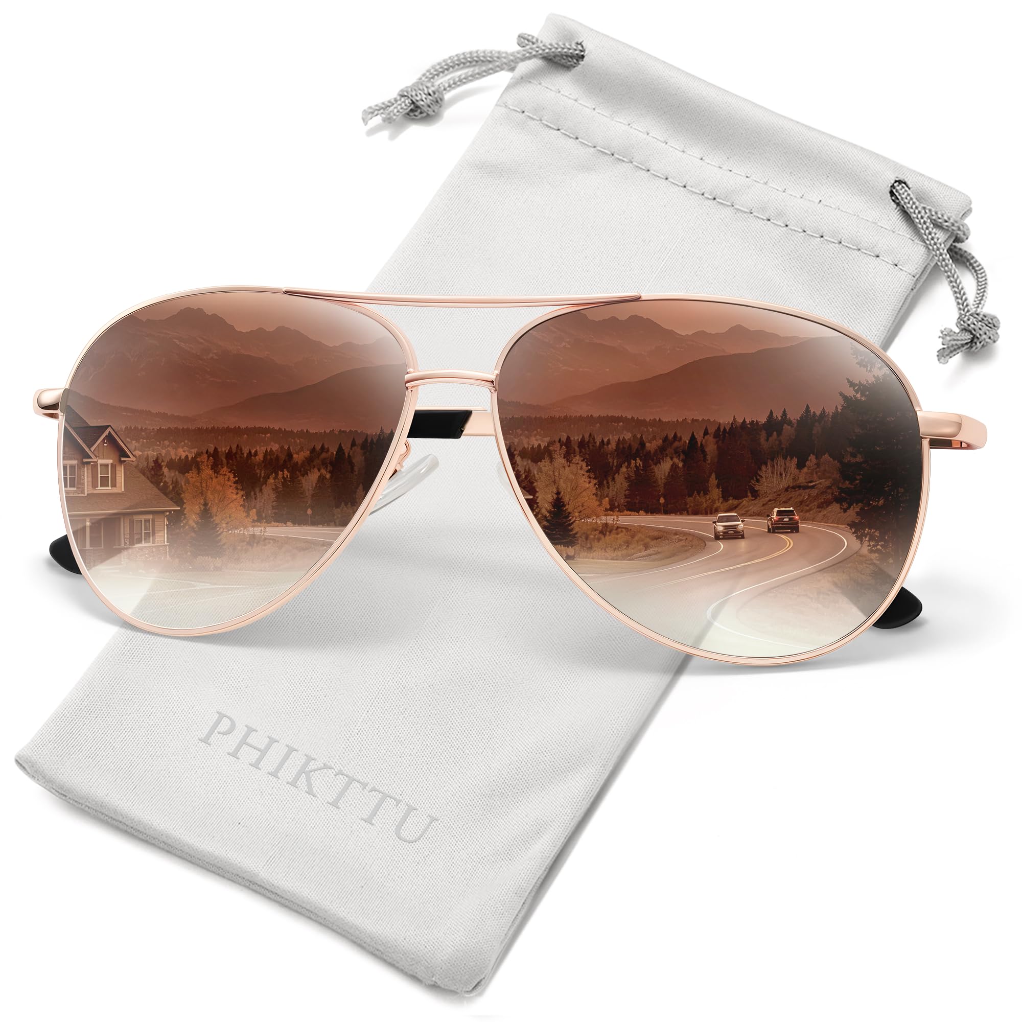Sunglasses Men Polarized Aviator Sunglasses for Men Women Fishing Driving Sun glasses Metal Frame UV Protection