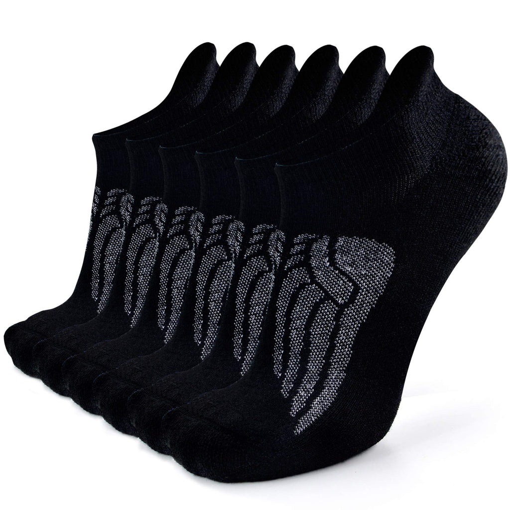 Merino Wool Compression Support Ankle Running Hiking Socks for Men Women, Soft Thick Cushion Tab Socks 3/6 Pairs