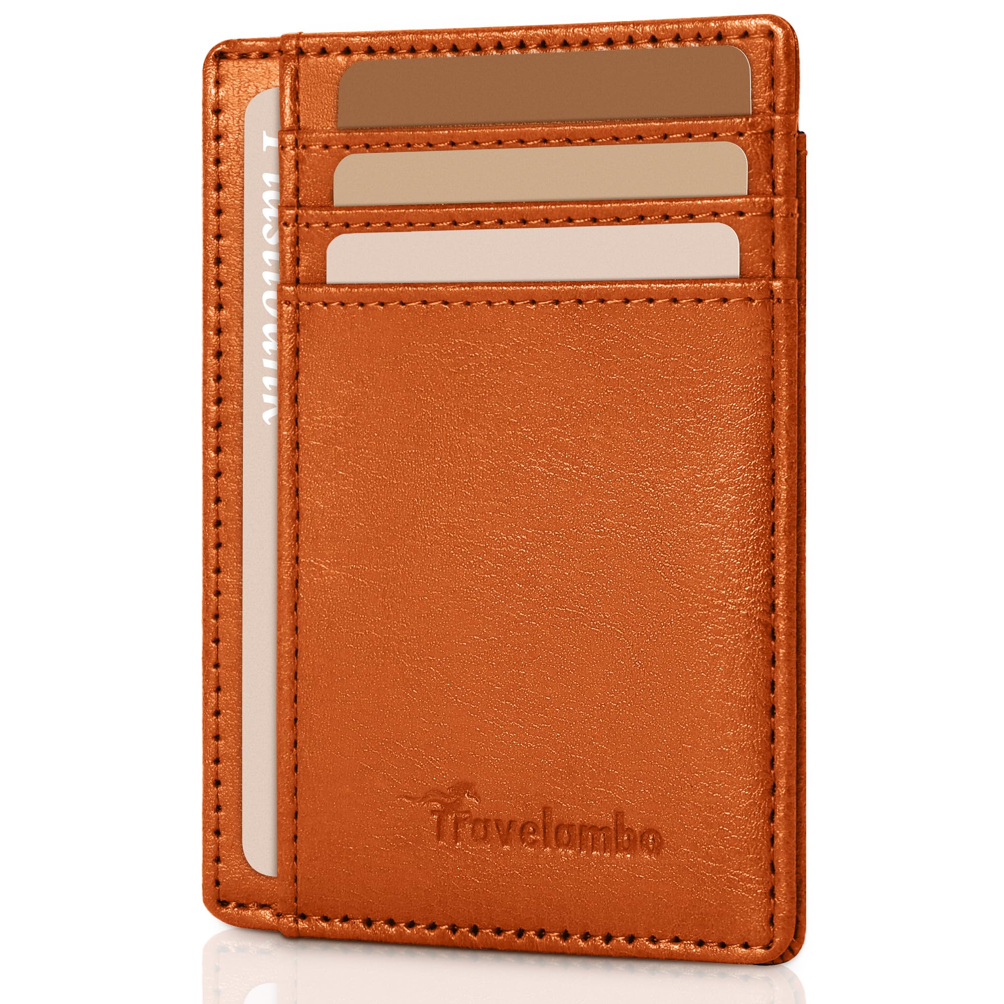 Slim Wallet Front Pocket Minimalist Leather RFID Blocking Medium Size