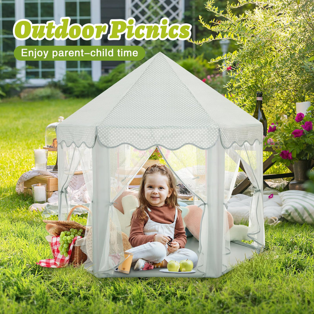 Monobeach Princess Tent Girls Large Playhouse Kids Castle Play Tent with Star Lights Toy for Children Indoor and Outdoor Games, 55'' x 53'' (DxH)
