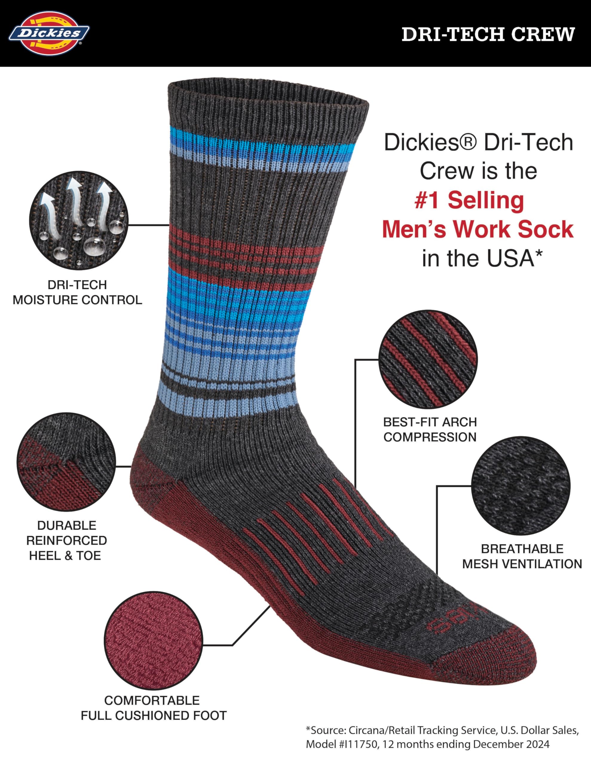 Men's Dri-tech Original Moisture Control Crew Socks, Available in M-xxl (6, 12, 18 Pairs)