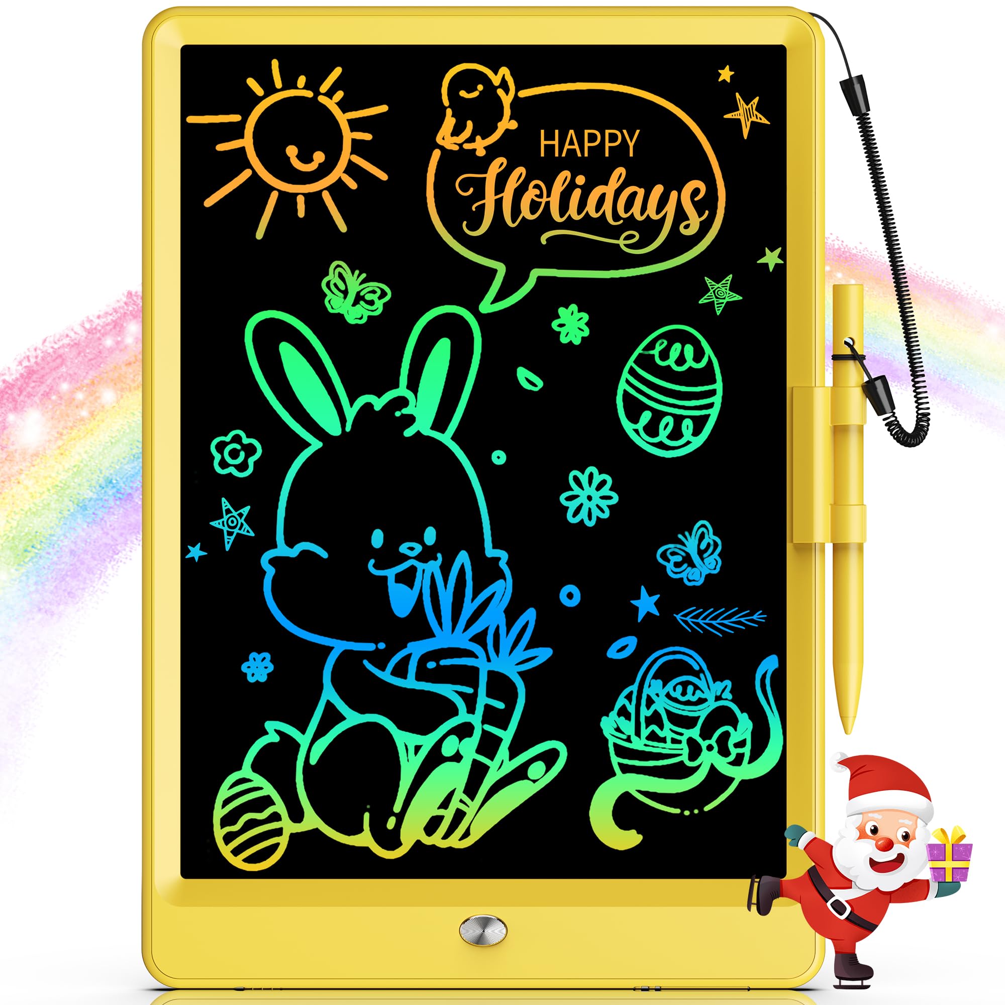 Bravokids 10 Inch LCD Writing Tablet for 3-8 Year Olds - Electronic Drawing Pad and Doodle Board as Educational Birthday Gifts for Girls and Boys (Pink)