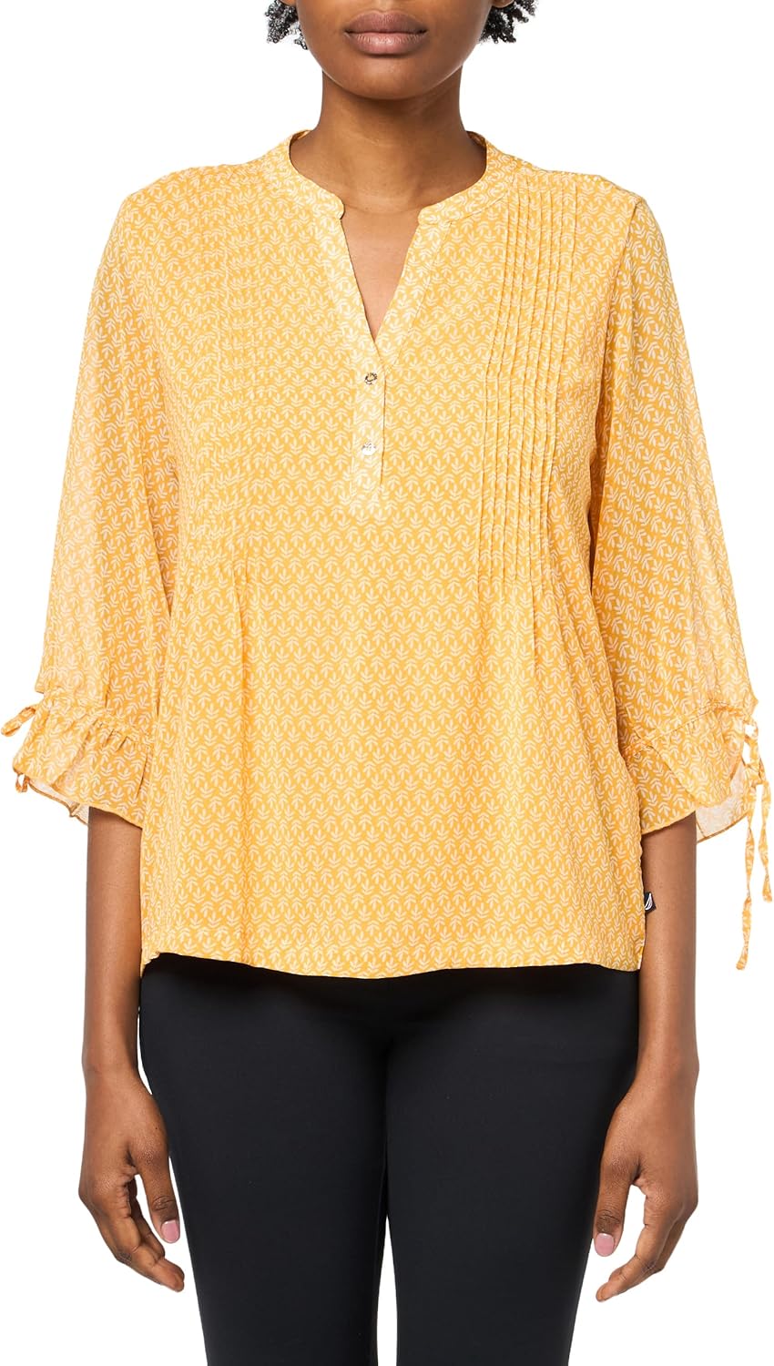 Nautica Women's 5-Button Short Sleeve Breathable 100% Cotton Polo Shirt