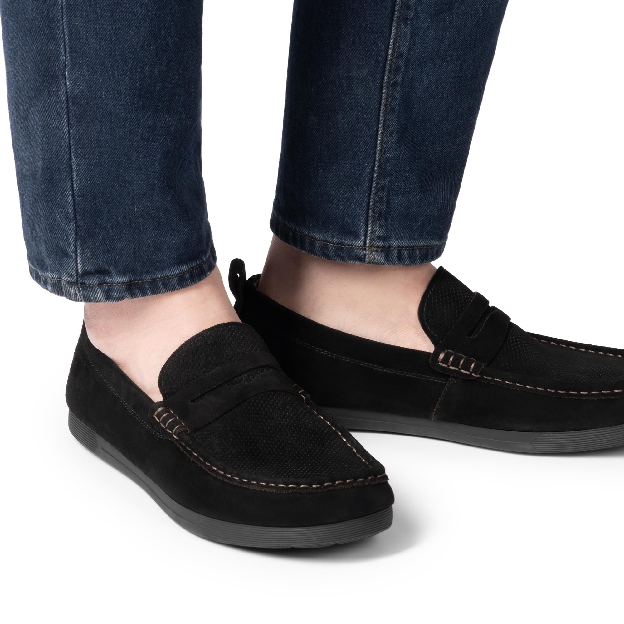 Men's Penny Loafers Suede Leather Moccasins Casual Slip-on Driving Shoes