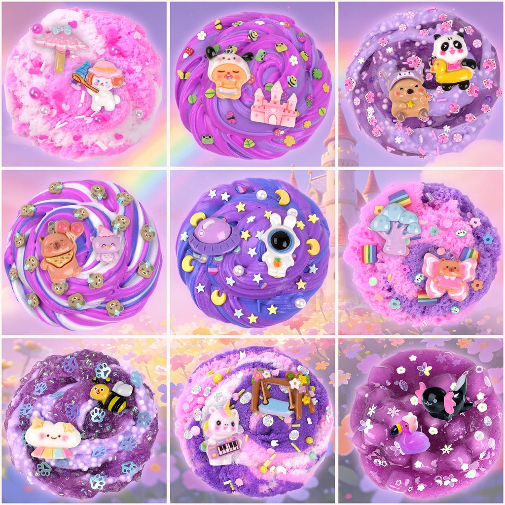 6 Pack Slimes, Pink Slime Kids, Cloud Slime kit for Girls Ages 8-12, Toys for Girls and Boys, for Kids Slime Set Party kit Goodie Bag Stuffers, 4 5 6 7 8 9 10 Year Old Girl Birthday Gift Cute Stuff