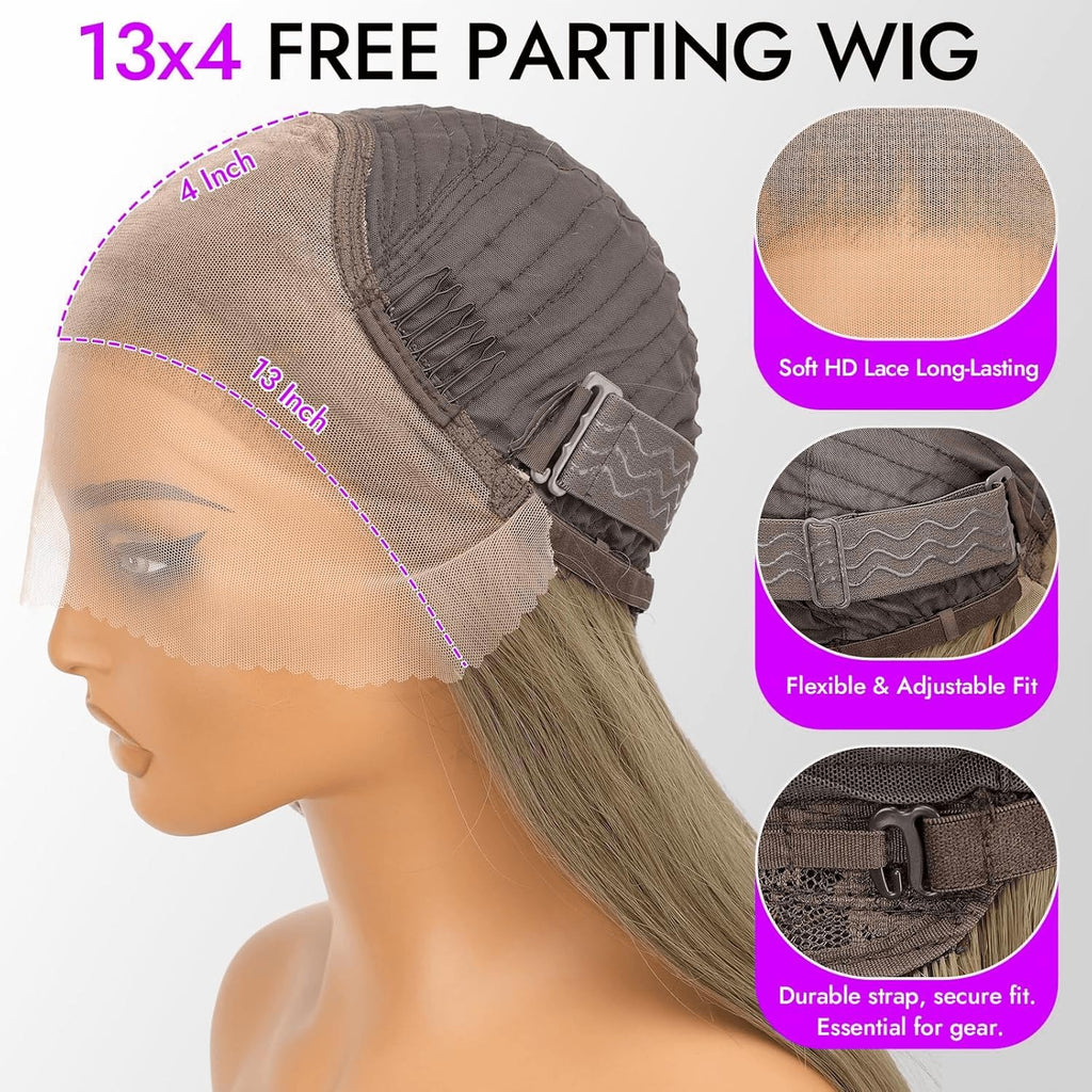 13x4 HD Lace Front Glueless Wigs for Women Black Long Layered Wave Wig Natural Hairline Heat Resistant Synthetic for Daily Use Beginner Friendly 26 Inch