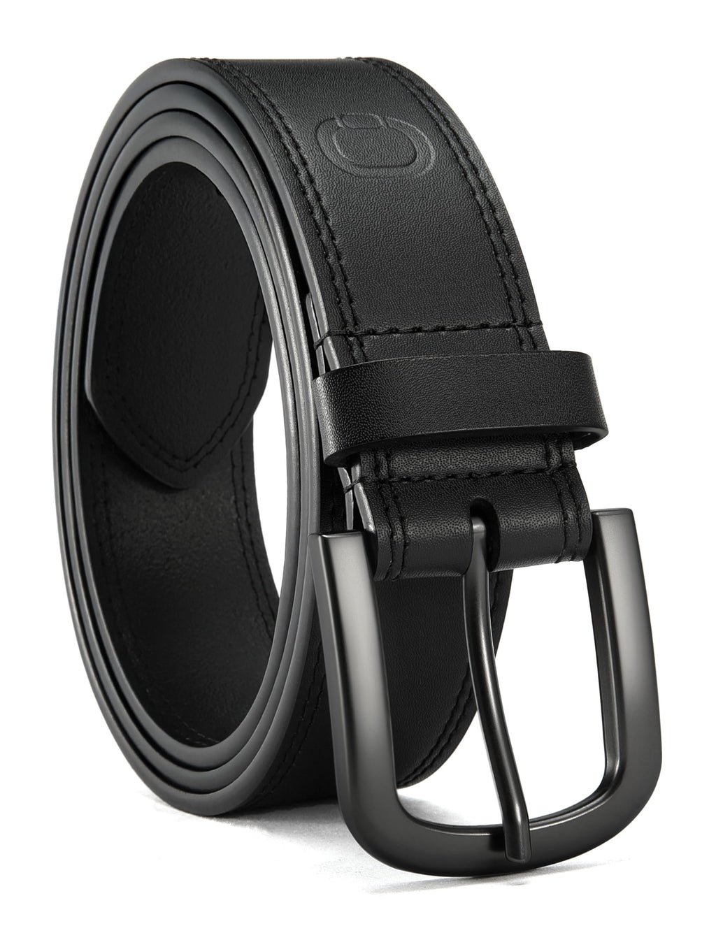 Mens Belts Casual for Jeans - Full-Grain Leather, Durable Cowhide | Solid Buckle, Classic Style, Handmade, Daily Wear, Gift Box