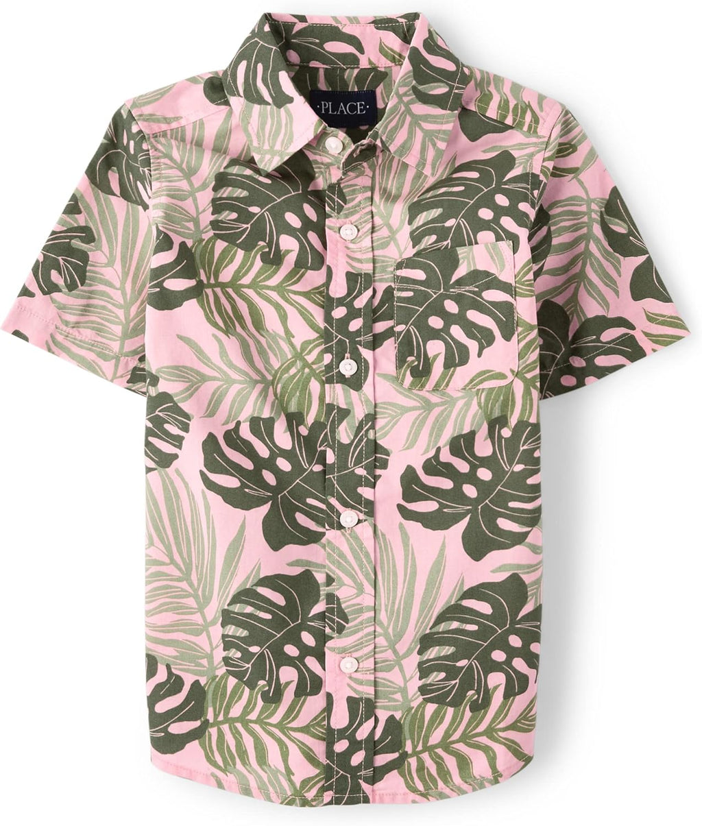 The Children's Place boys Short Sleeve Button Up Shirt