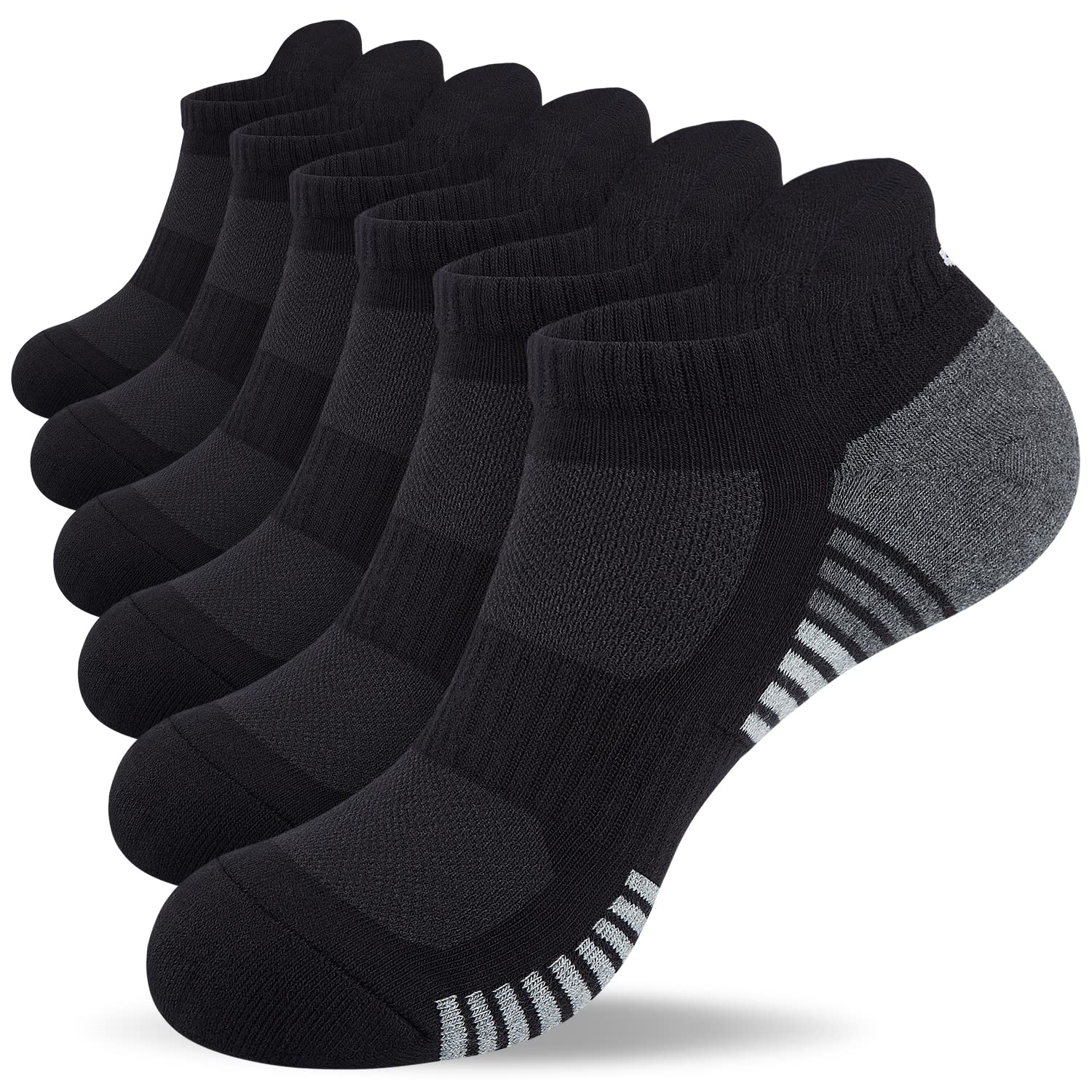 Athletic Running Ankle Socks, Low Cut Cushioned Anti-Blister Tab Sports Socks Men Women 6Pairs