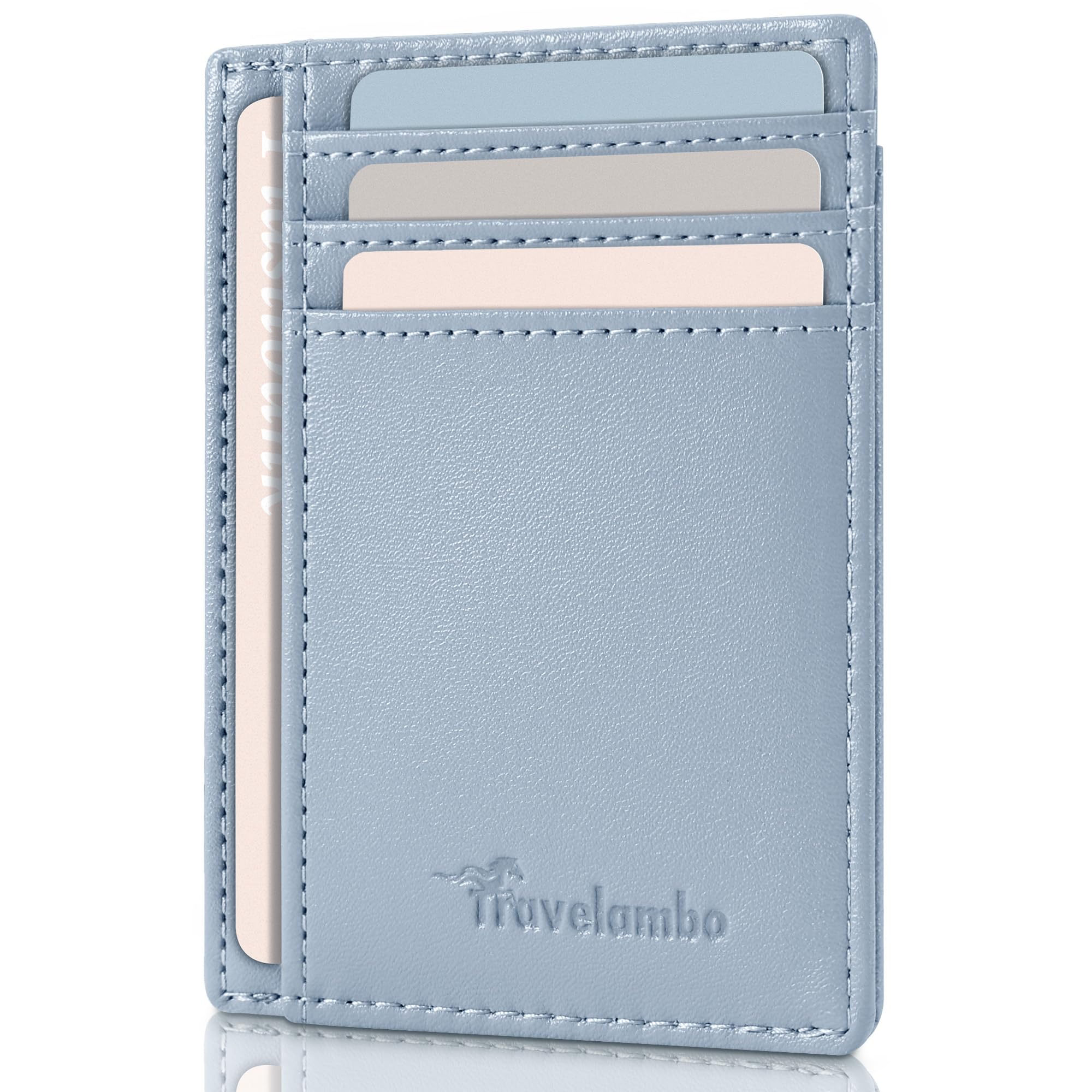 Slim Wallet Front Pocket Minimalist Leather RFID Blocking Medium Size