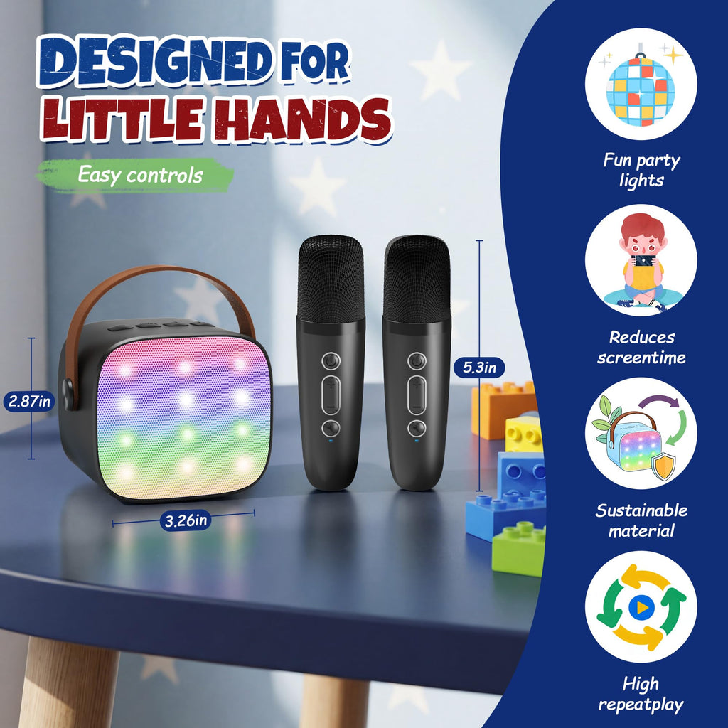 YLL Karaoke Machine for Kids, Portable Mini Speaker with 2 Wireless Microphones, TOP Kids Gifts for Girls Ages 3, 4, 5, 6, 7, 8, 9, 10+ Years Old, 4-12th Birthday Singing Present Toy Party (Purple)