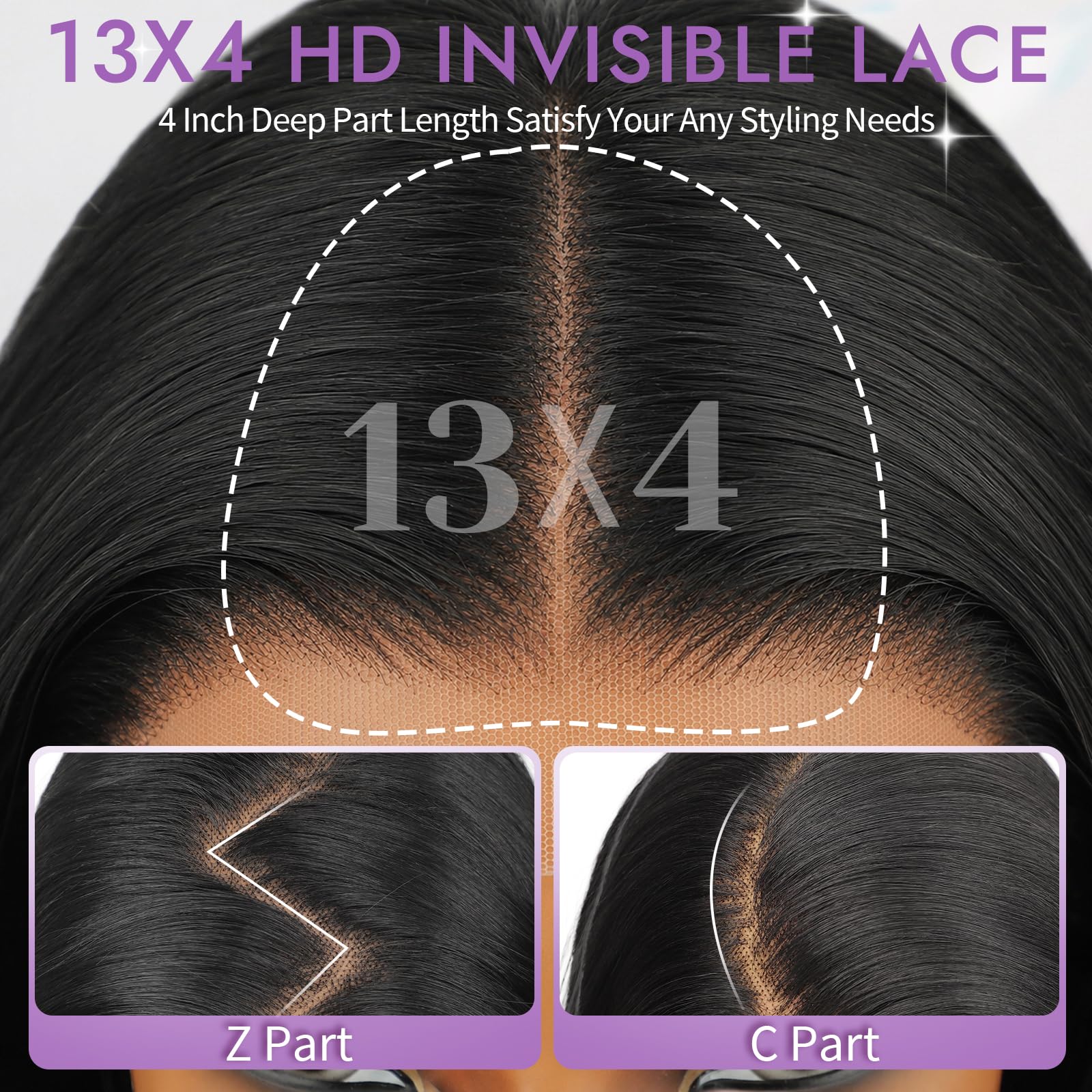 13x4 HD Lace Front Glueless Wigs for Women Black Long Layered Wave Wig Natural Hairline Heat Resistant Synthetic for Daily Use Beginner Friendly 26 Inch