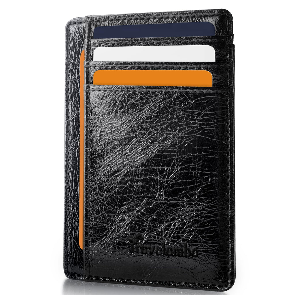 Slim Wallet Front Pocket Minimalist Leather RFID Blocking Medium Size