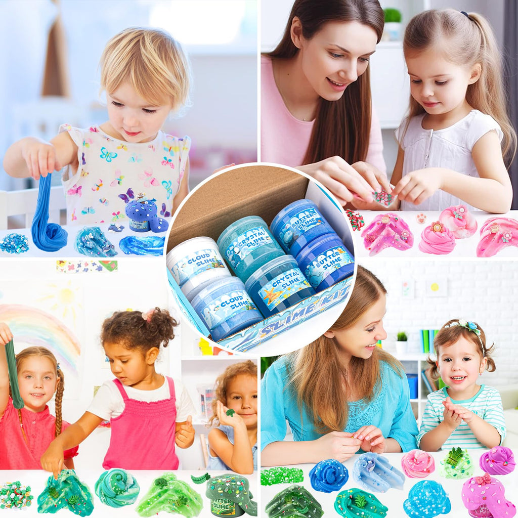 6 Pack Slimes, Pink Slime Kids, Cloud Slime kit for Girls Ages 8-12, Toys for Girls and Boys, for Kids Slime Set Party kit Goodie Bag Stuffers, 4 5 6 7 8 9 10 Year Old Girl Birthday Gift Cute Stuff