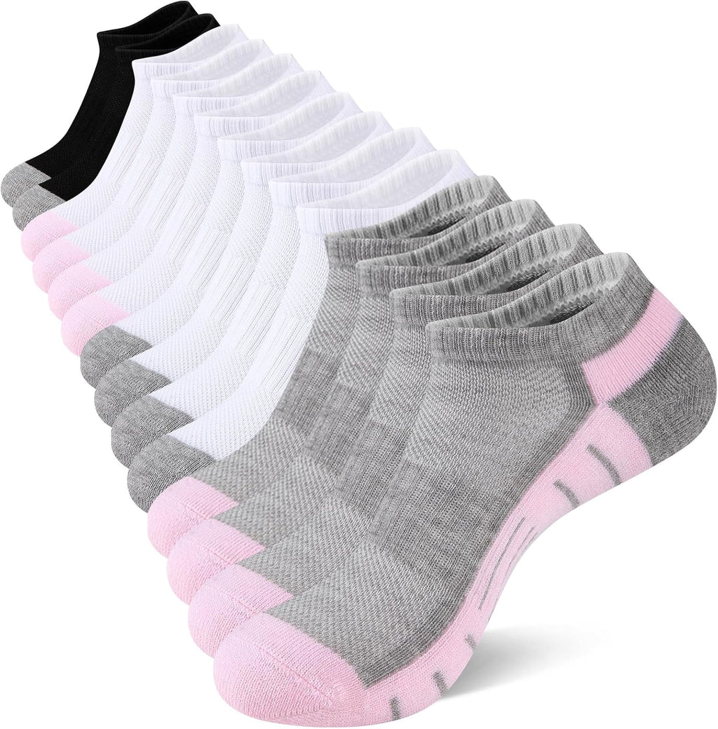 7 Pairs Ankle Socks Womens Athletic Cushioned Running Low Cut Socks for Women