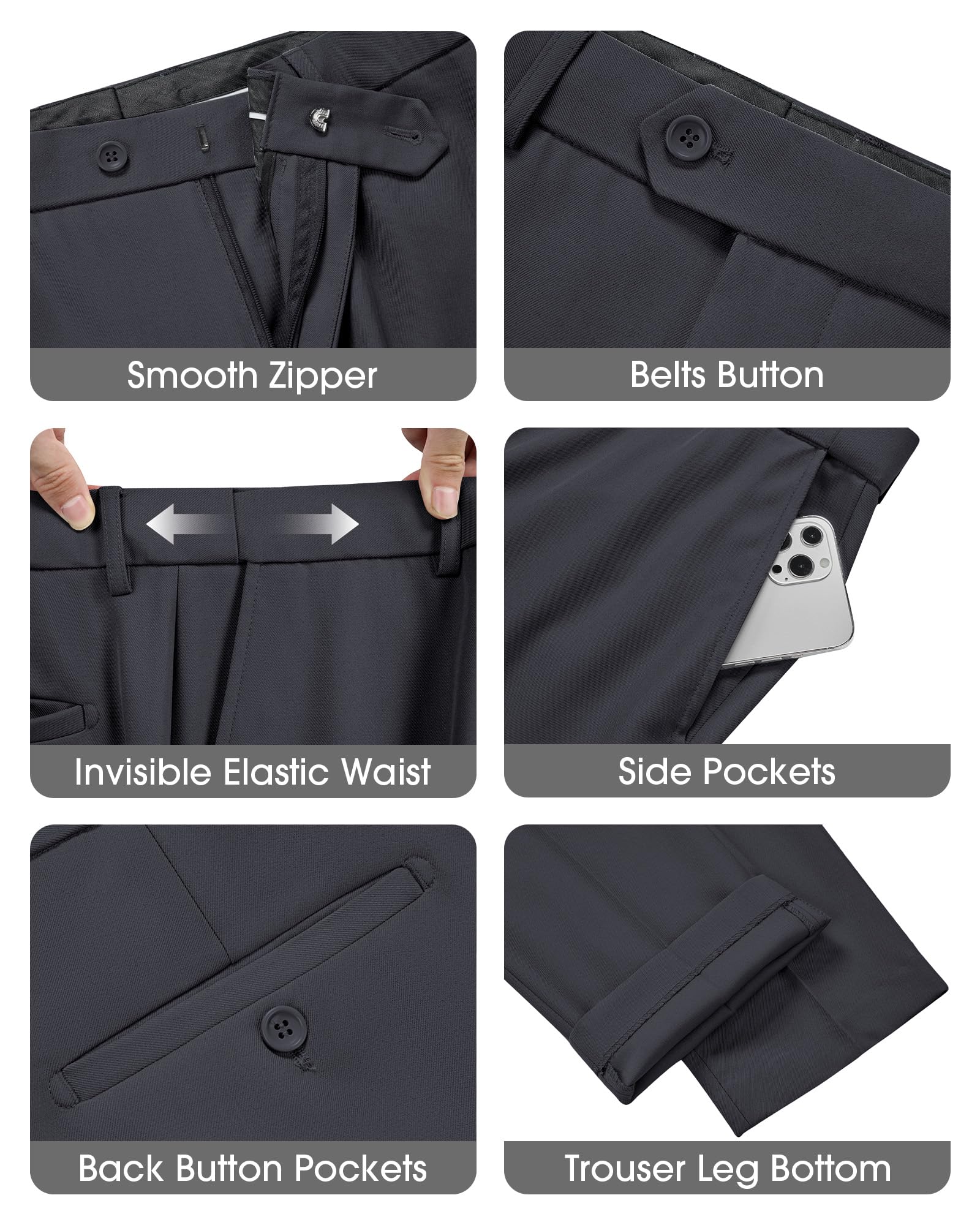 Men's Slim Fit 3 Piece Suits Two Button Blazer Vest & Pants Tuxedo Set for Business Wedding Party