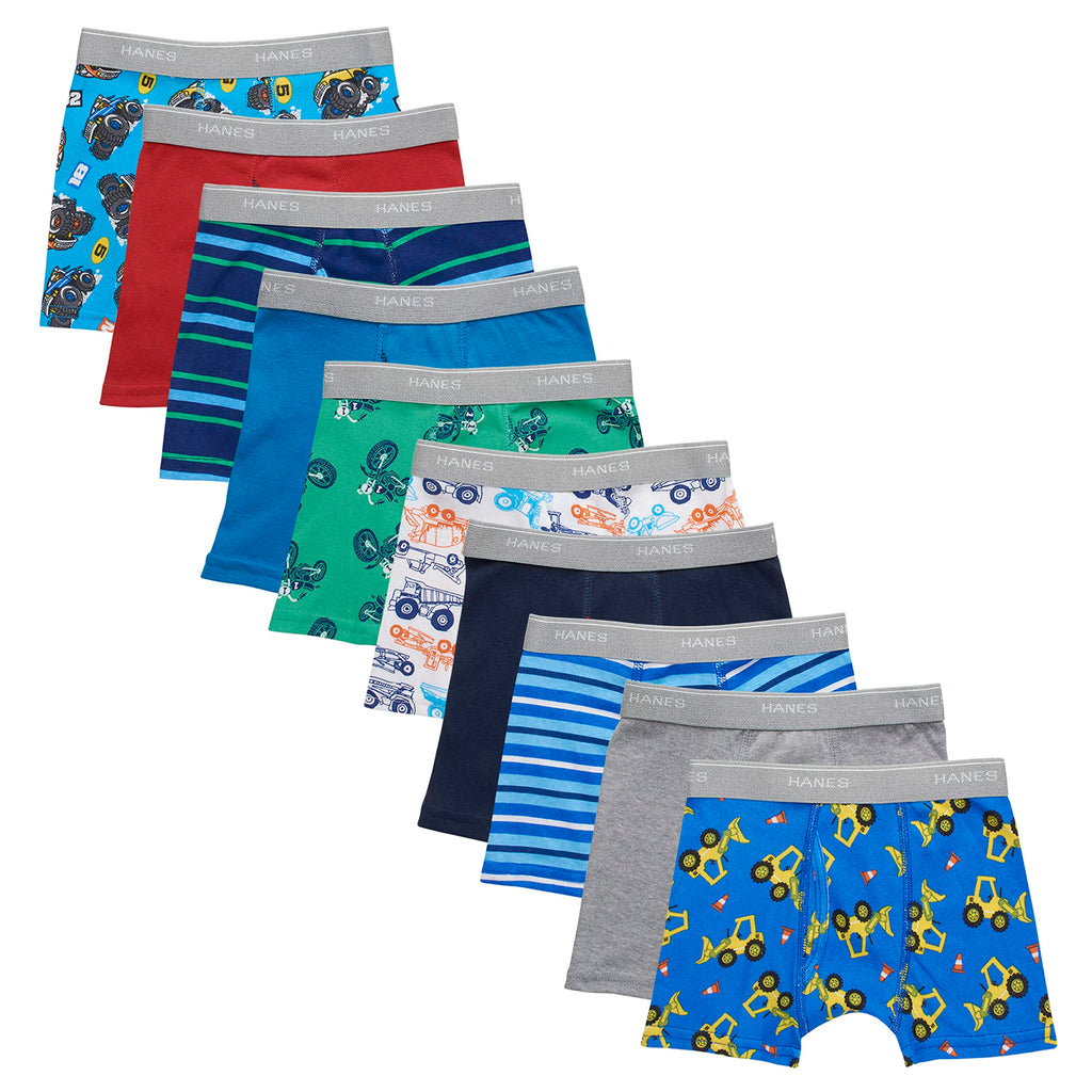 Hanes Boys' Underwear, Boxer Briefs for Boys and Toddlers, Soft Cotton, 7 and 10 Packs