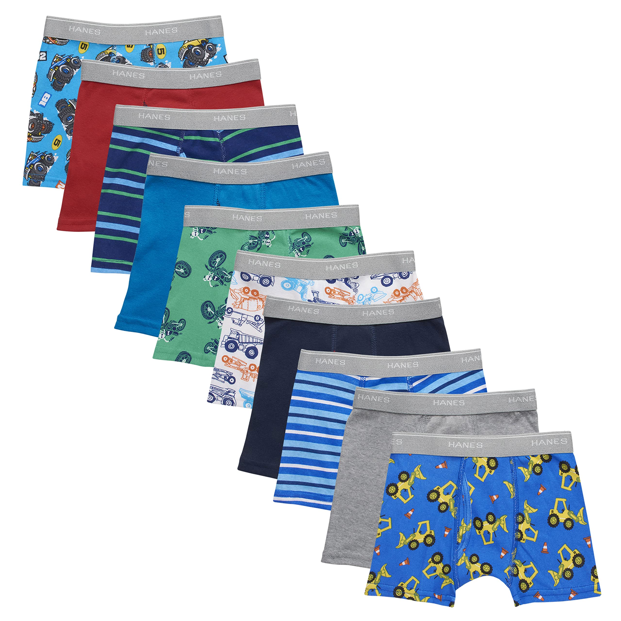 Hanes Boys' Underwear, Boxer Briefs for Boys and Toddlers, Soft Cotton, 7 and 10 Packs