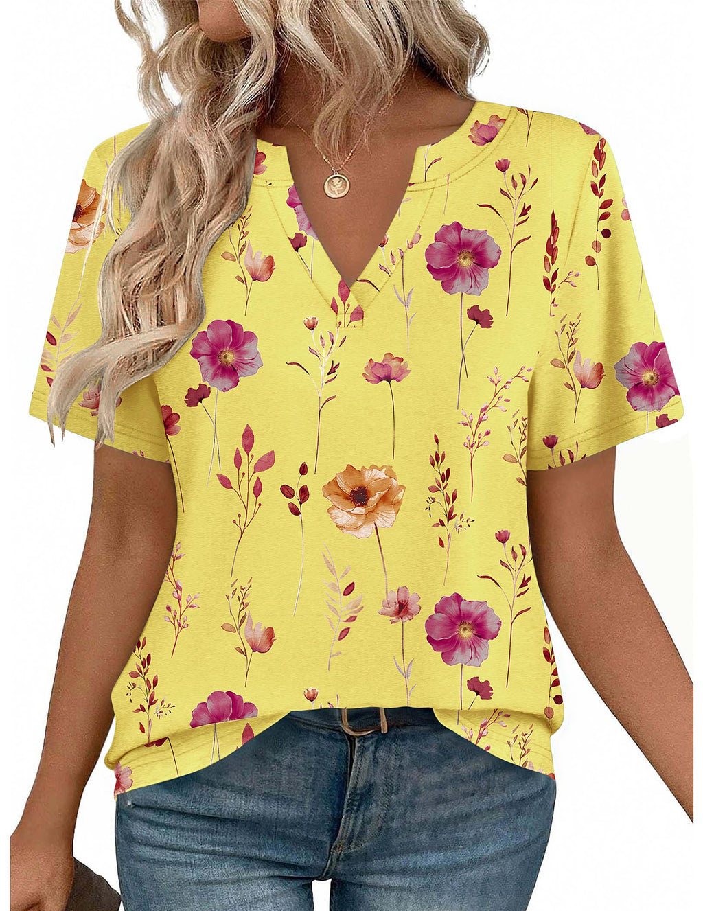 Zeagoo Womens Tops Short Sleeve V Neck Tee Shirts Cute Dressy Casual Clothing Business Work Blouse