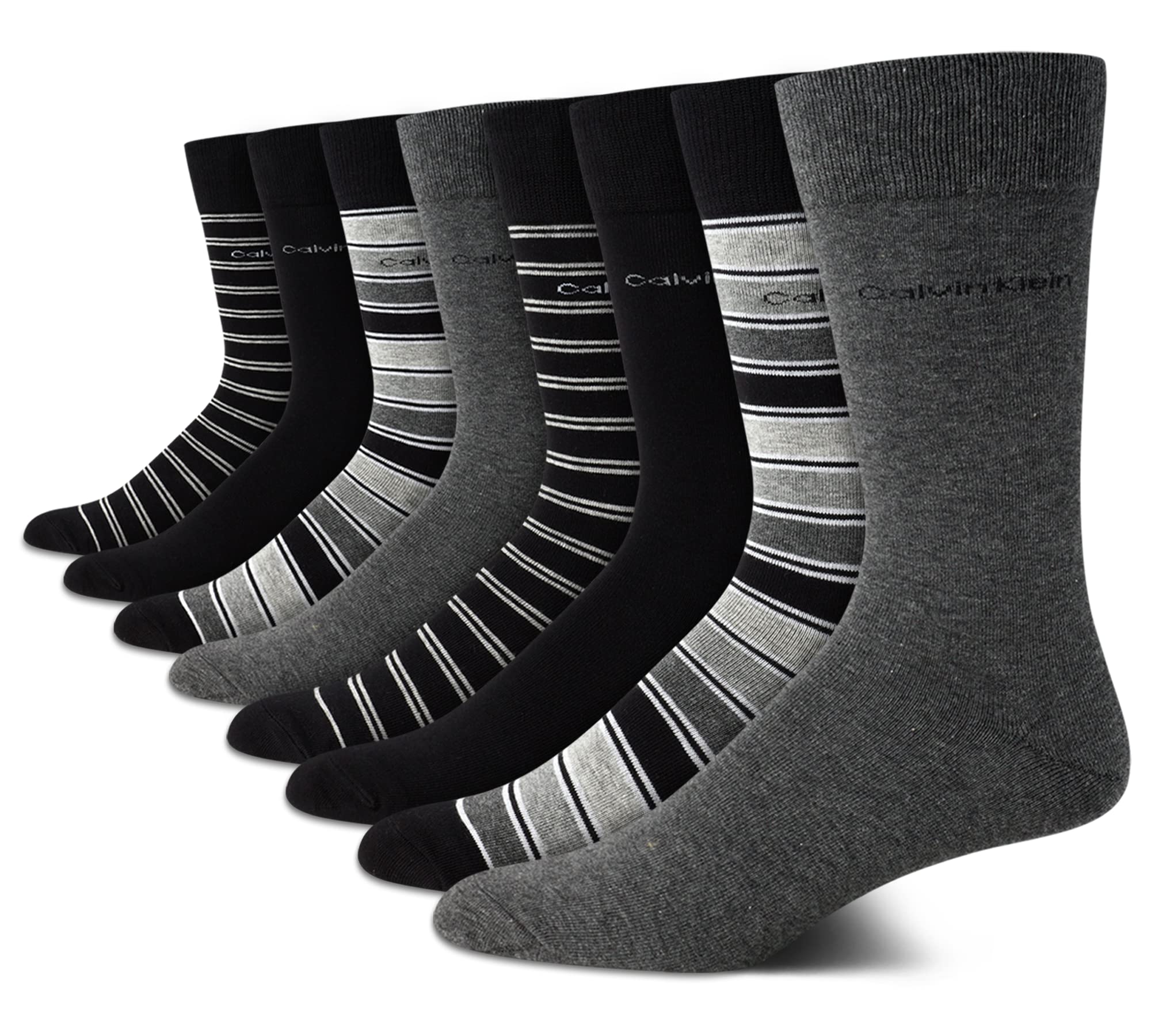 Mens Dress Socks - 8 Pack Breathable Cotton Blend Work Crew Socks for Men for Casual Business & Formal Wear