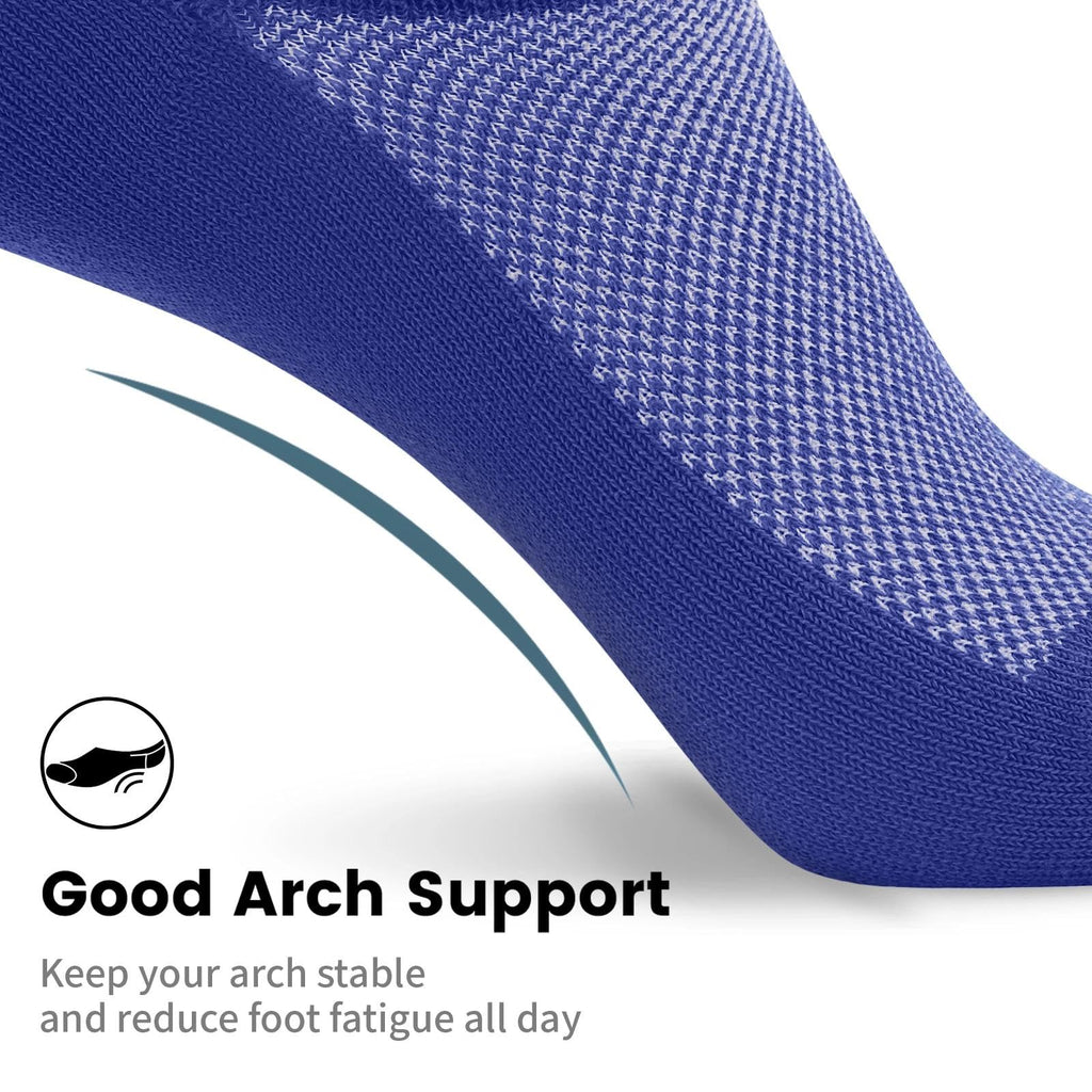 No Show Socks Men, Low Cut Ankle Short Casual Cotton Socks with Non Slip Grips 6-10/11-13