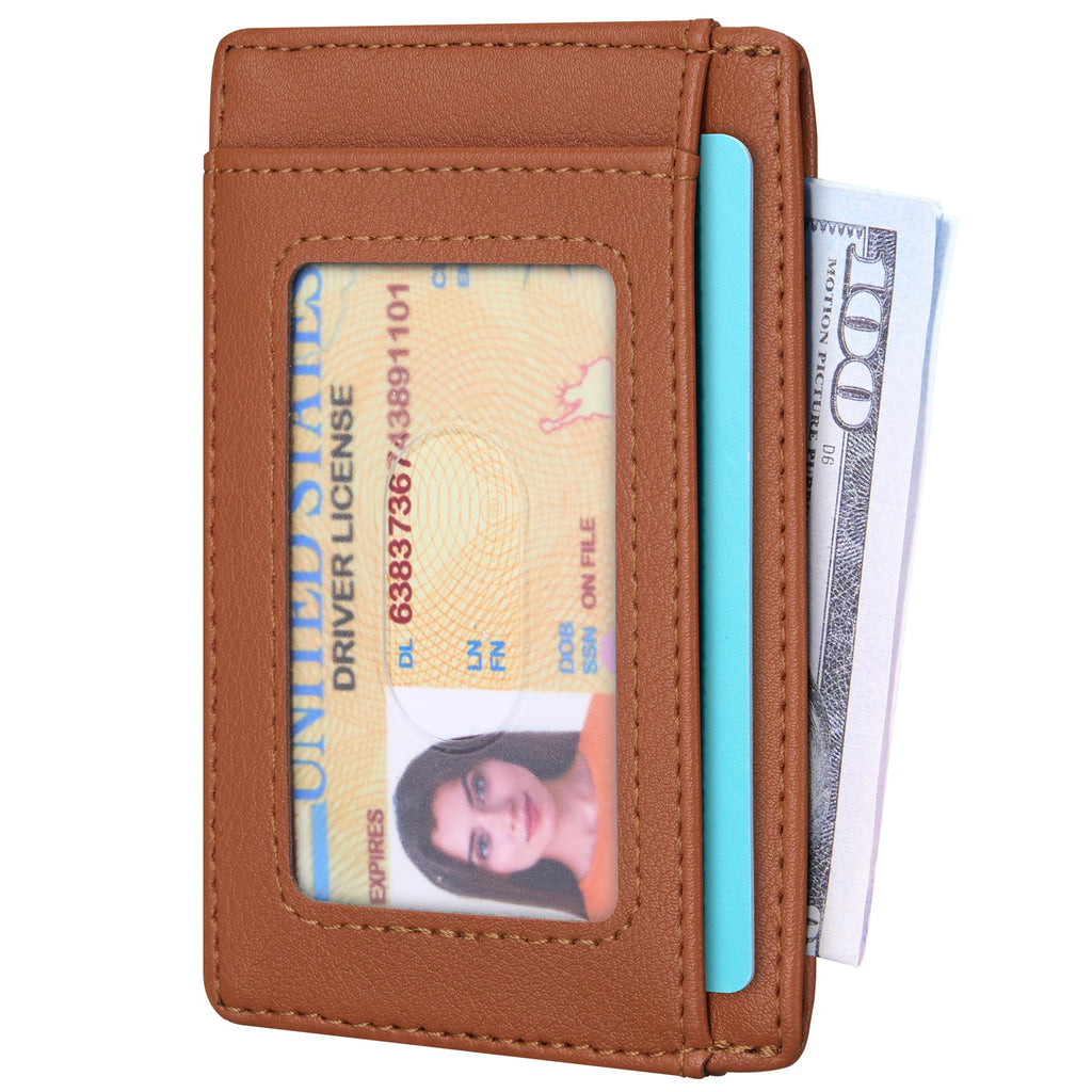 Slim Wallet Front Pocket Minimalist Leather RFID Blocking Medium Size