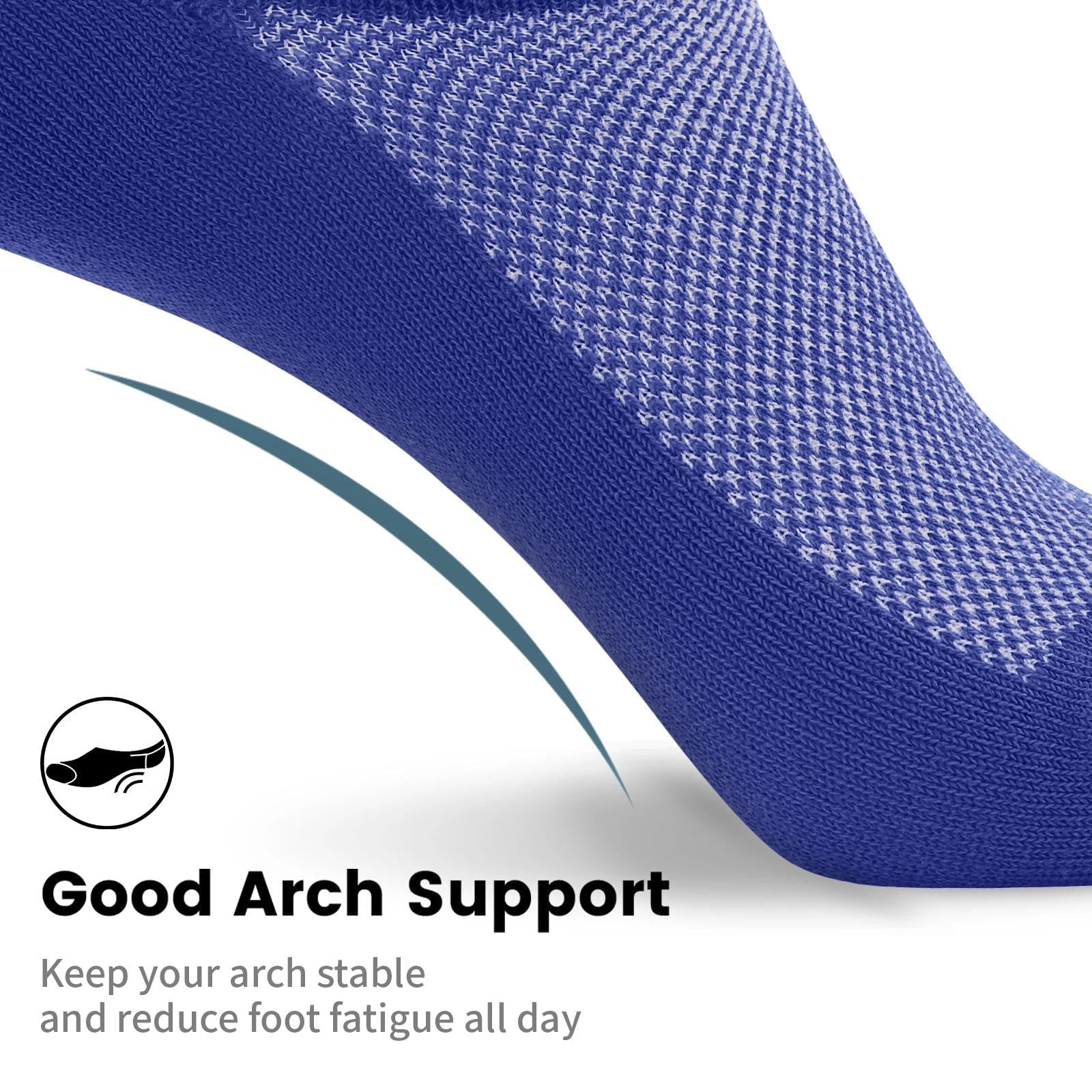 No Show Socks Men, Low Cut Ankle Short Casual Cotton Socks with Non Slip Grips 6-10/11-13