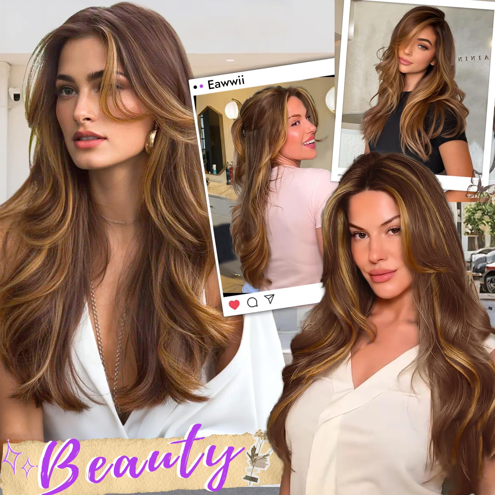 13x4 HD Lace Front Glueless Wigs for Women Black Long Layered Wave Wig Natural Hairline Heat Resistant Synthetic for Daily Use Beginner Friendly 26 Inch