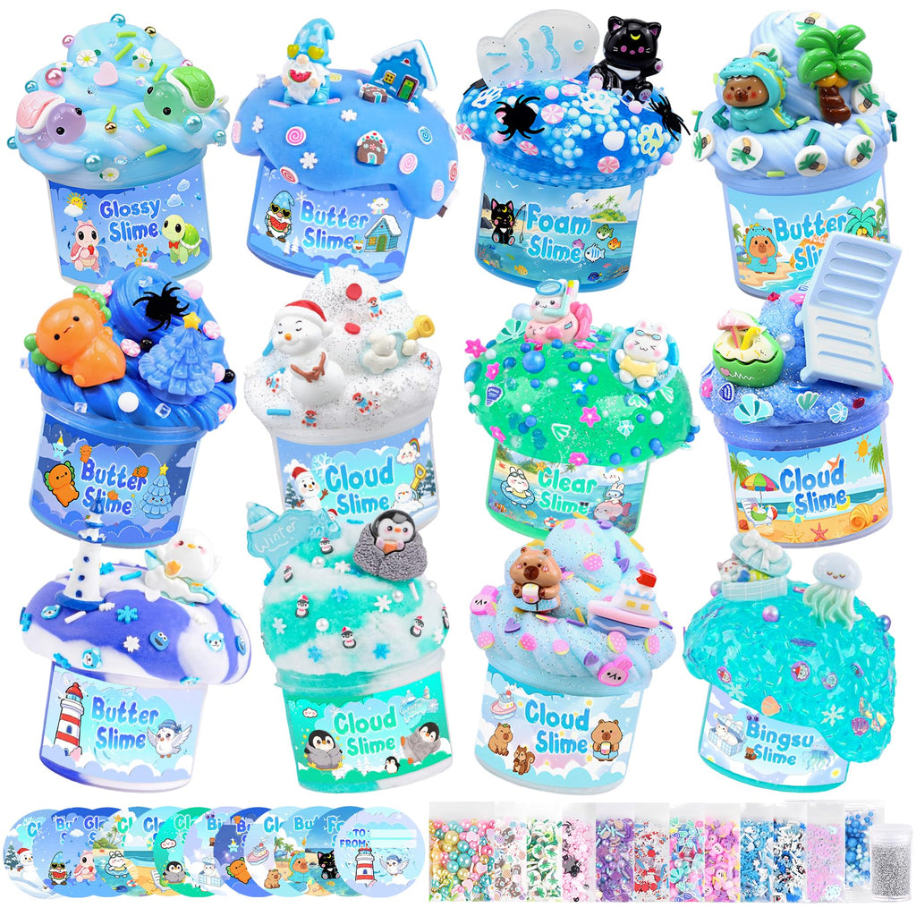 6 Pack Slimes, Pink Slime Kids, Cloud Slime kit for Girls Ages 8-12, Toys for Girls and Boys, for Kids Slime Set Party kit Goodie Bag Stuffers, 4 5 6 7 8 9 10 Year Old Girl Birthday Gift Cute Stuff
