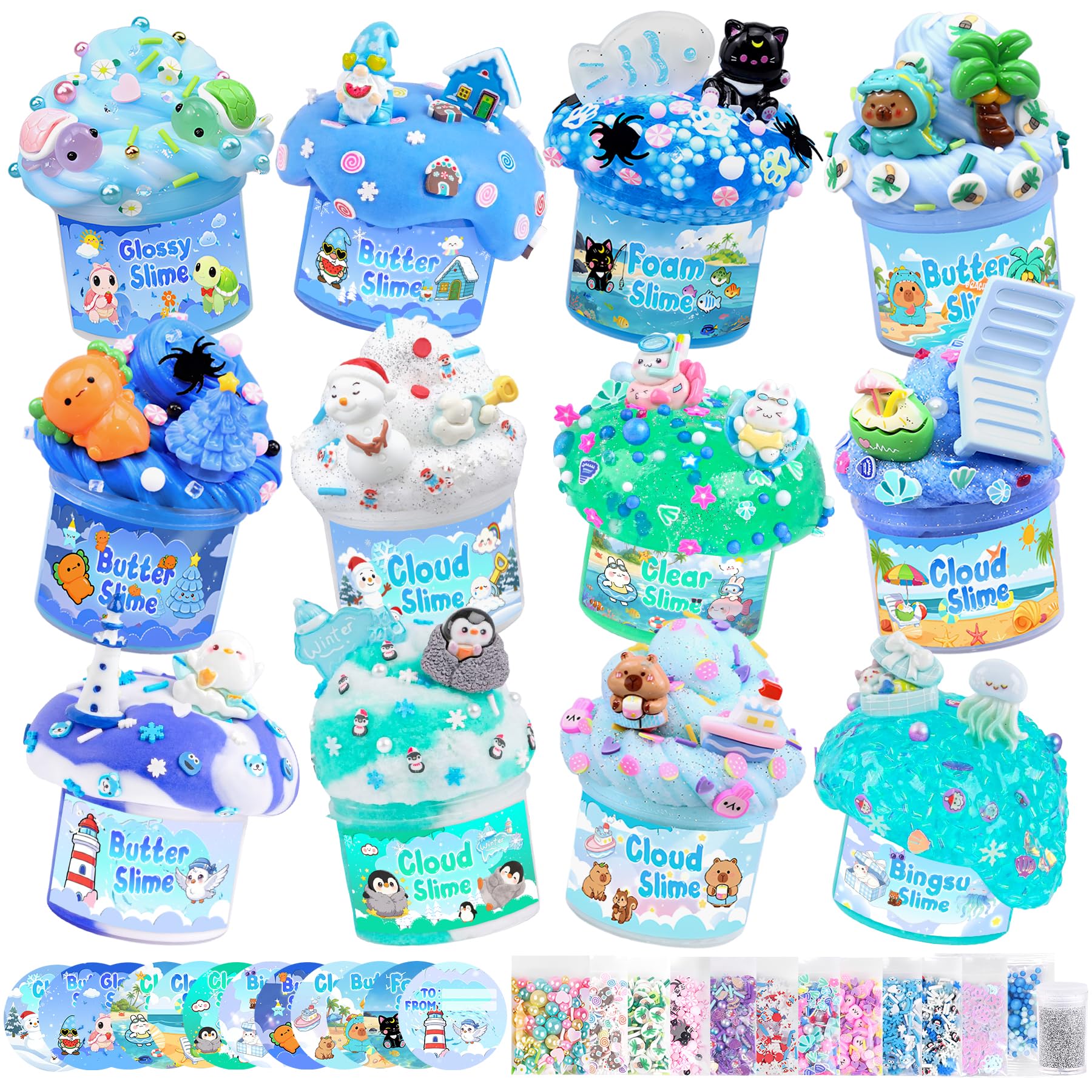 6 Pack Slimes, Pink Slime Kids, Cloud Slime kit for Girls Ages 8-12, Toys for Girls and Boys, for Kids Slime Set Party kit Goodie Bag Stuffers, 4 5 6 7 8 9 10 Year Old Girl Birthday Gift Cute Stuff