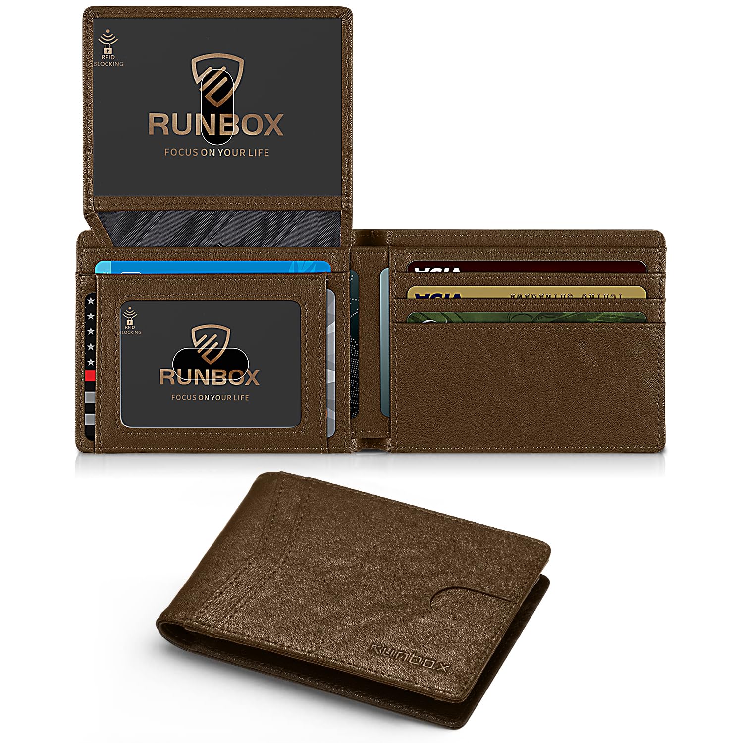 Wallet for Men -Slim Rfid Leather Mens Bifold Novelty Wallets 2 ID Window With Gift Box Men's Accessories | Slim