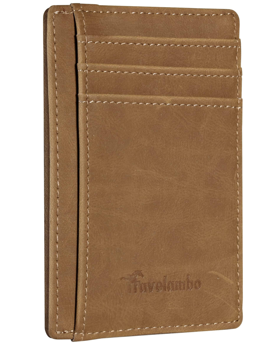 Slim Wallet Front Pocket Minimalist Leather RFID Blocking Medium Size