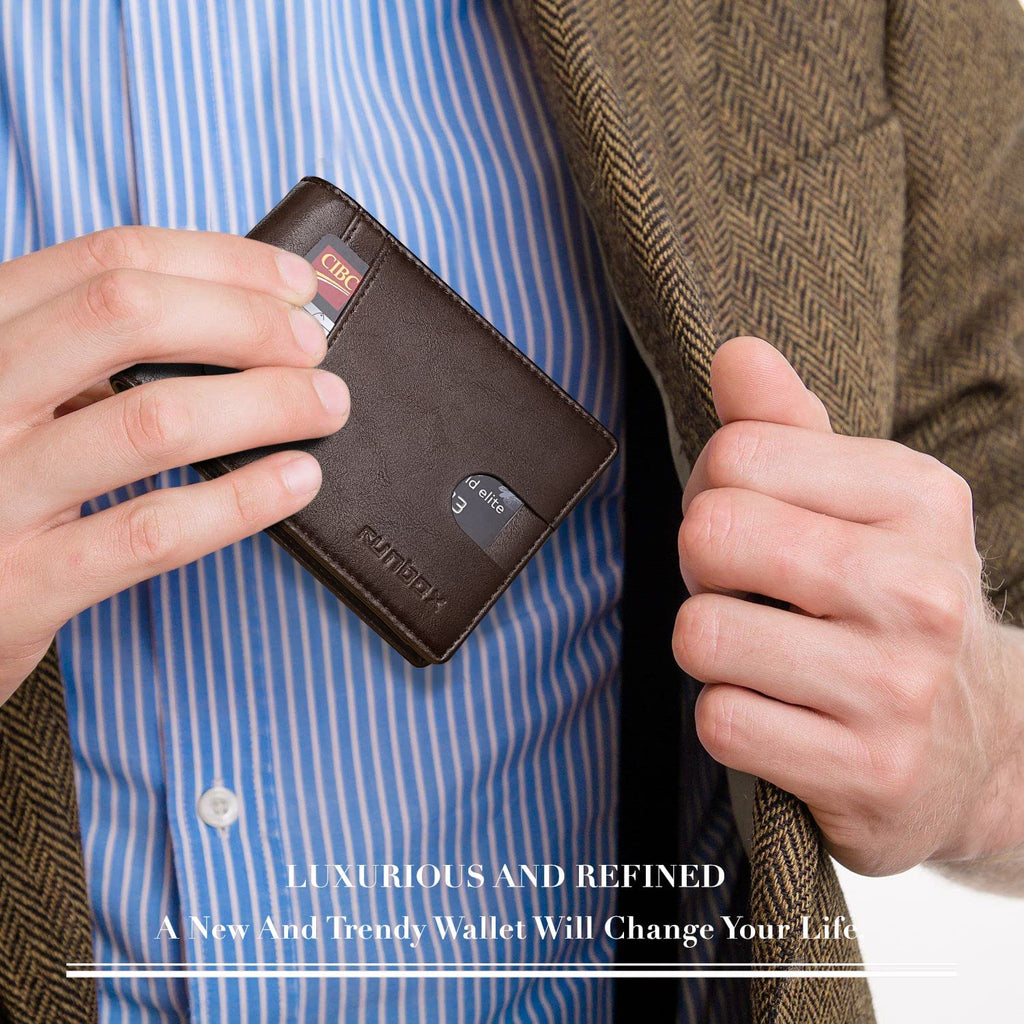 Wallet for Men -Slim Rfid Leather Mens Bifold Novelty Wallets 2 ID Window With Gift Box Men's Accessories | Slim