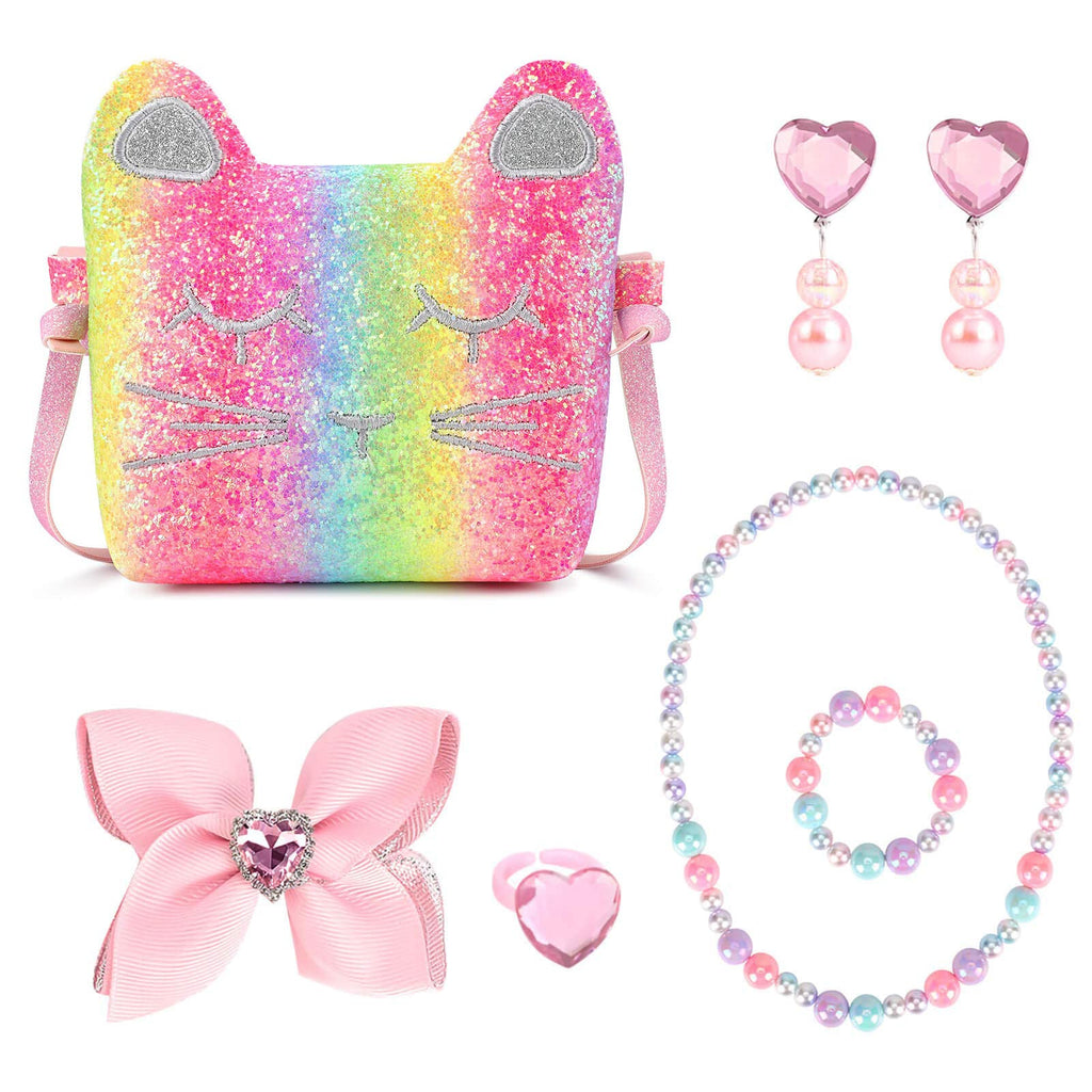 mibasies Purse for Little Girls Dress Up Jewelry Pretend Play Kids Accessories Mermaid Gifts