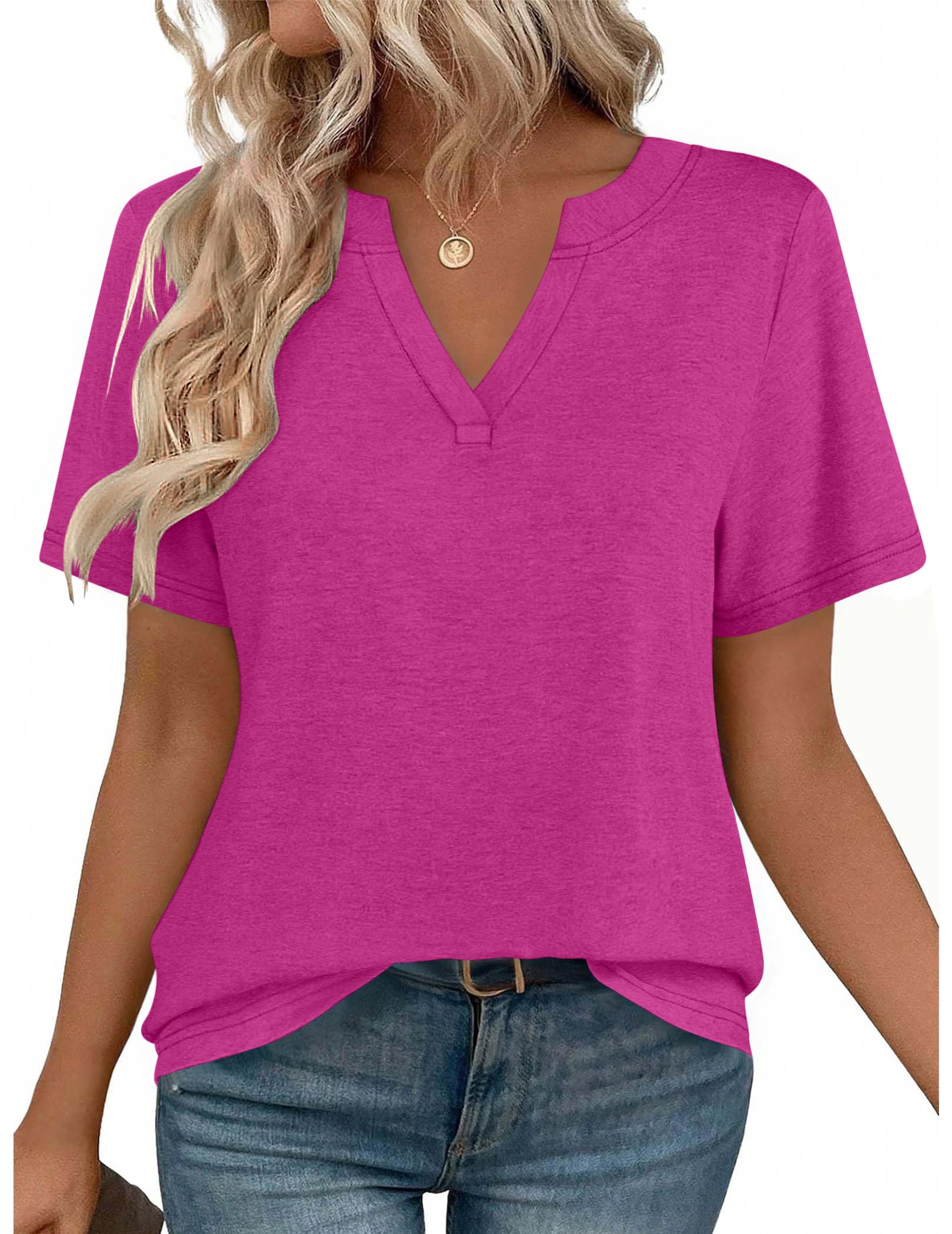 Zeagoo Womens Tops Short Sleeve V Neck Tee Shirts Cute Dressy Casual Clothing Business Work Blouse