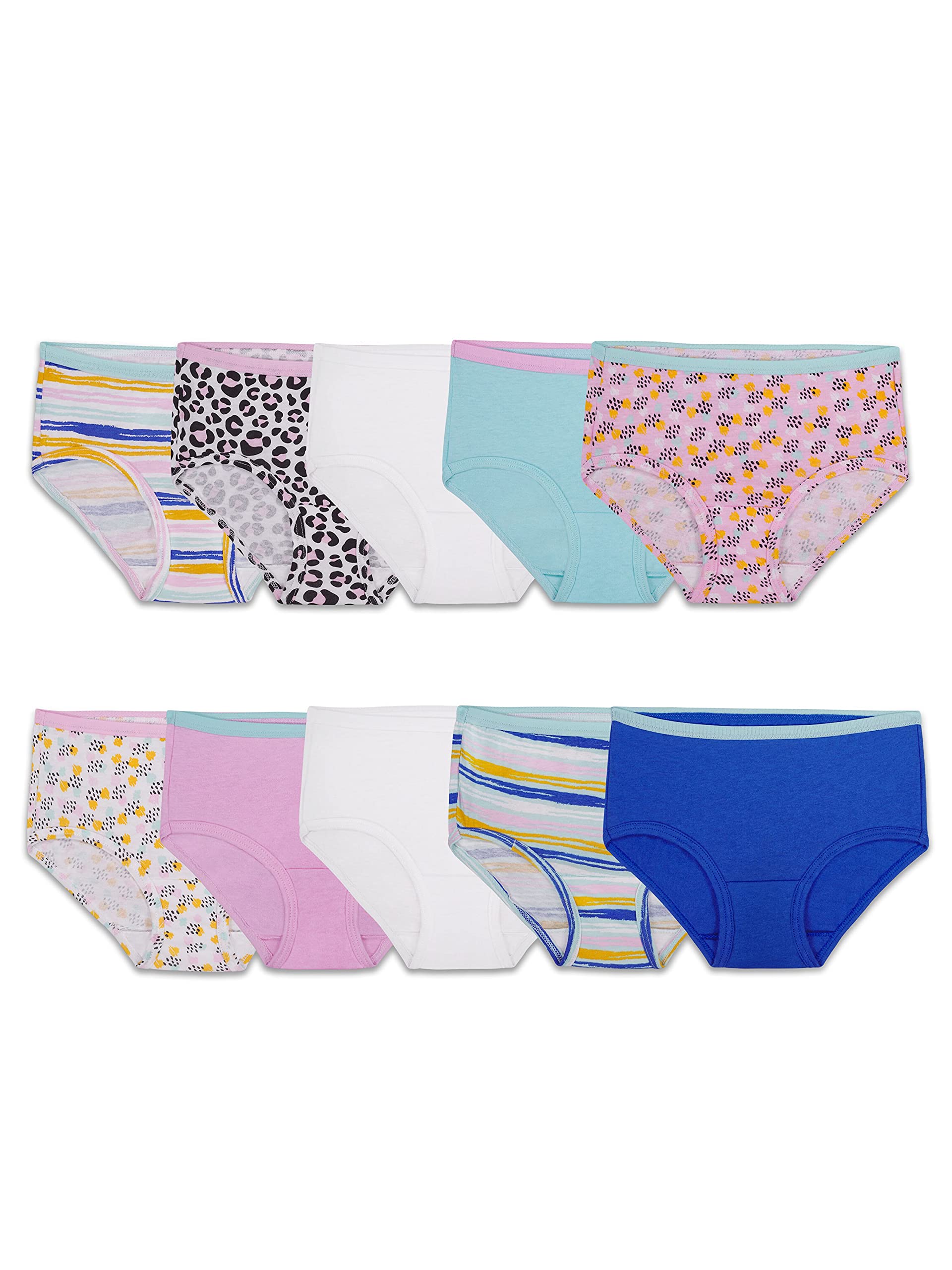 Fruit of the Loom Girls' Cotton Brief Underwear Multipacks